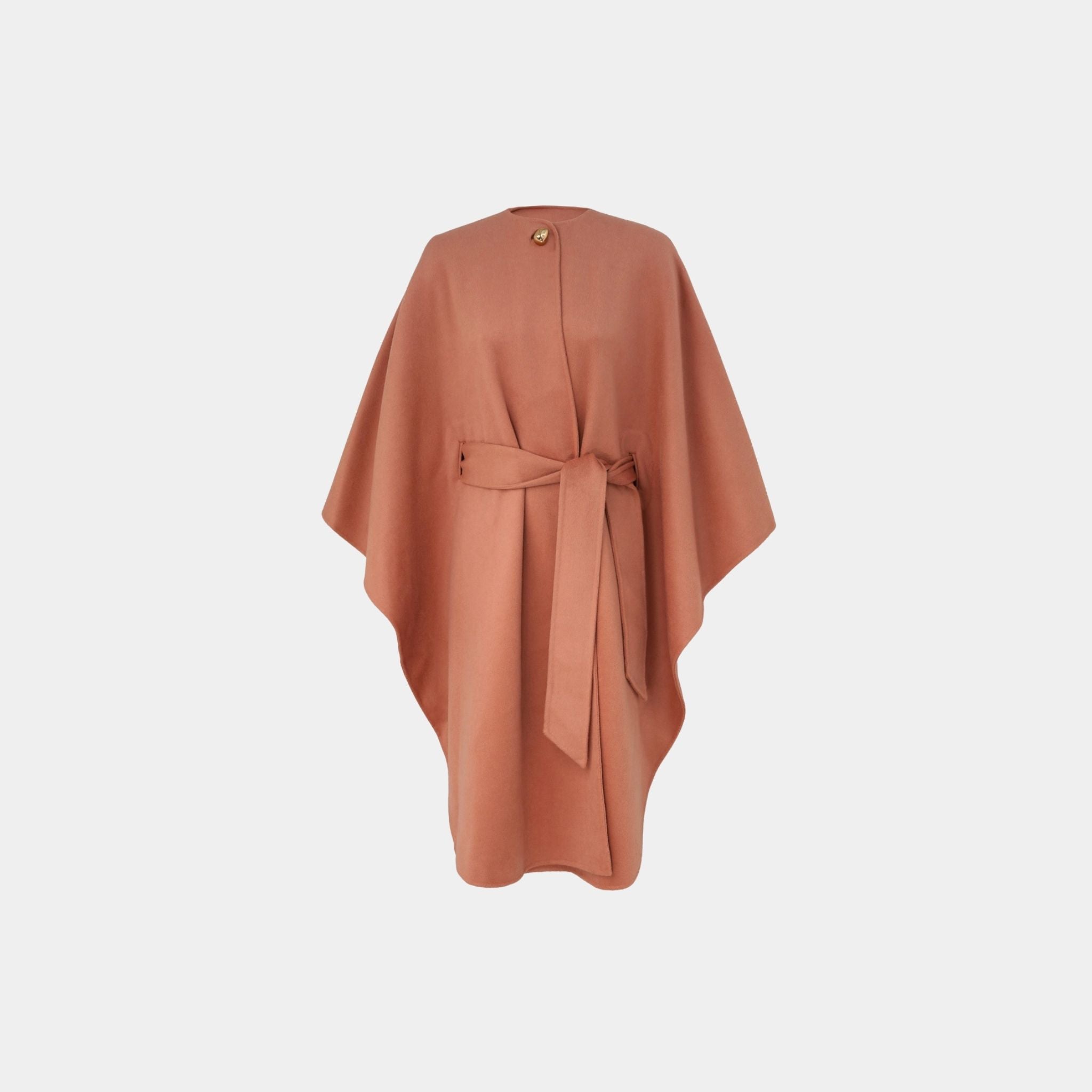 Zimmermann Illuminate Belted Cape, Caramel, Front