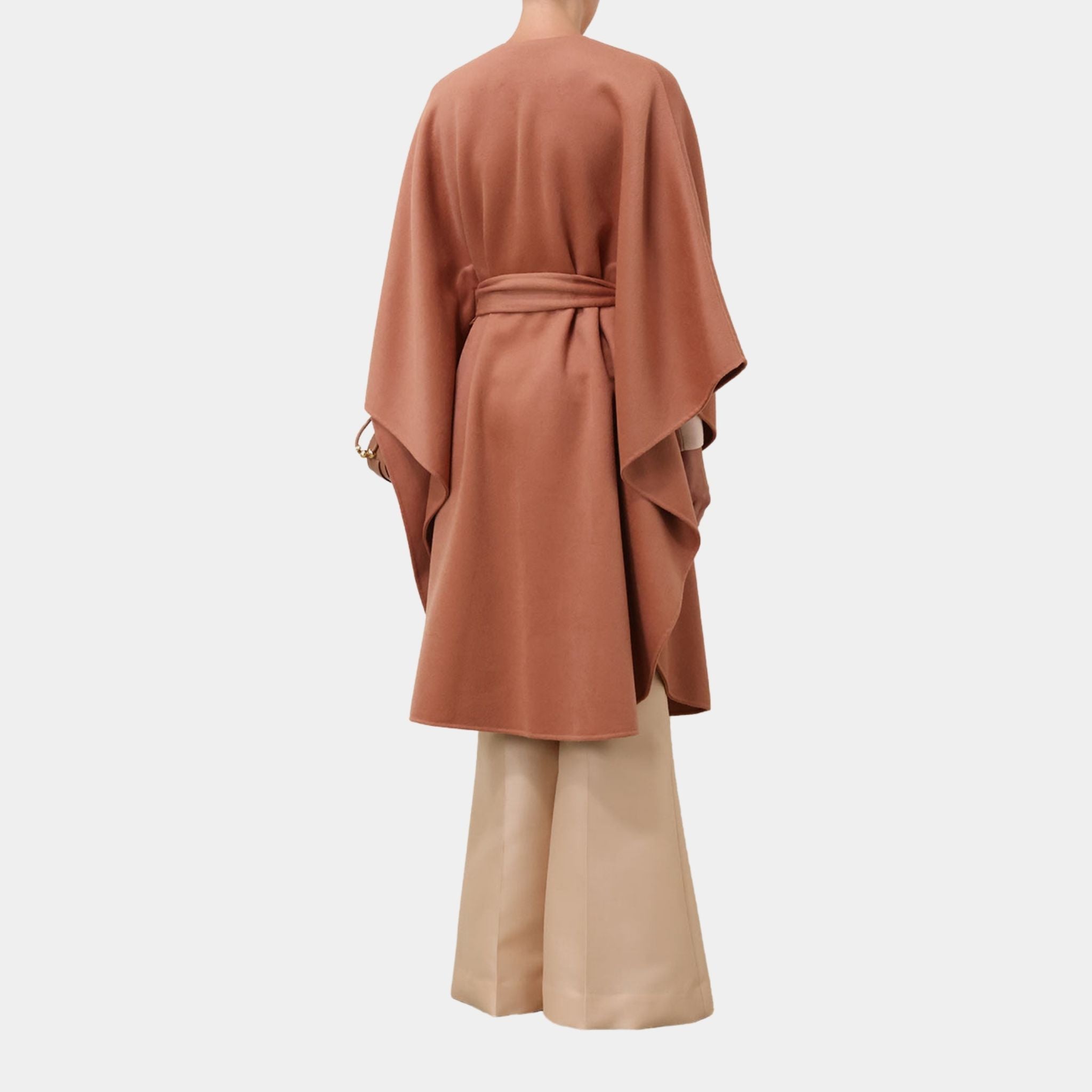 Zimmermann Illuminate Belted Cape, Caramel, Model, Back