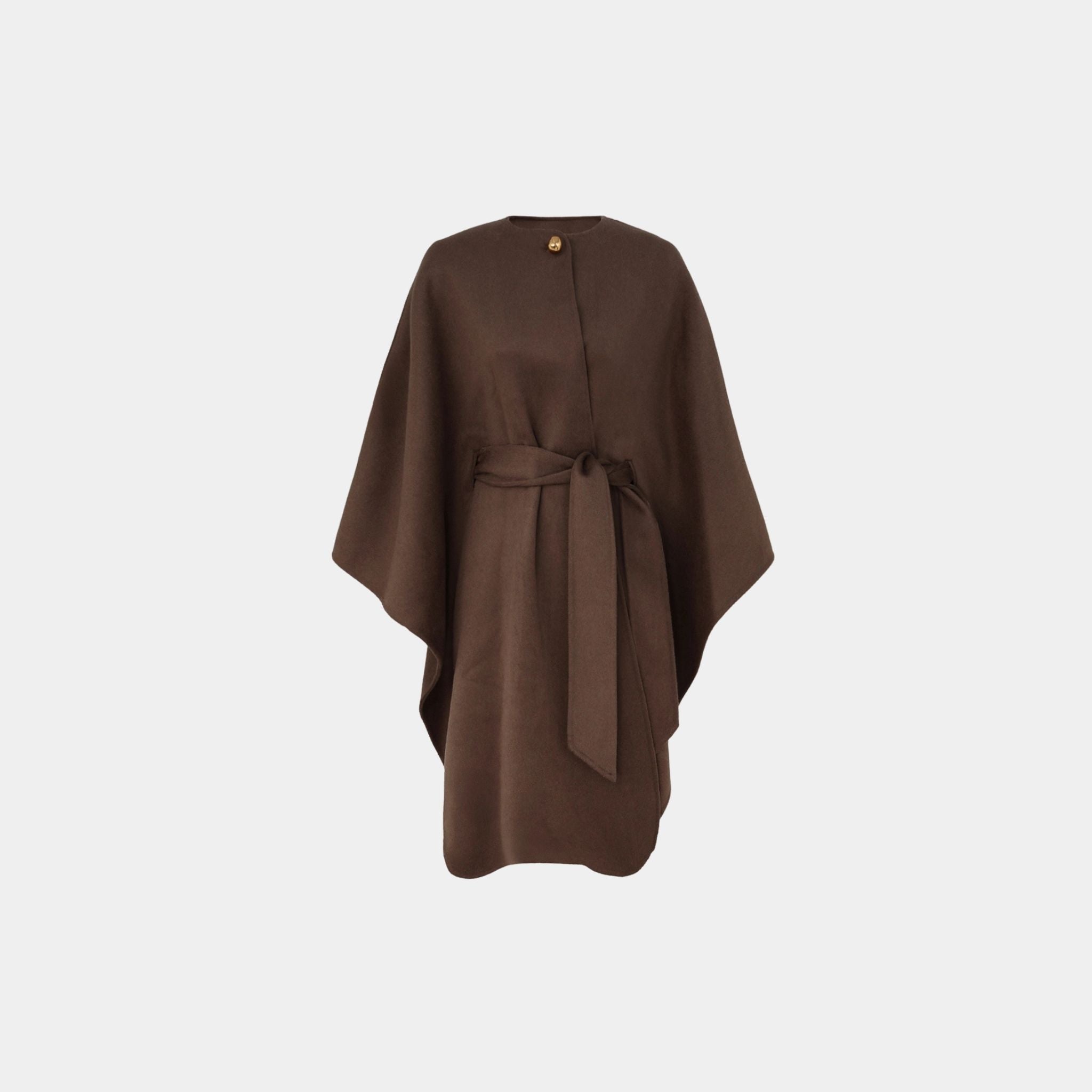 Zimmermann Illuminate Belted Cape, Chocolate, Front