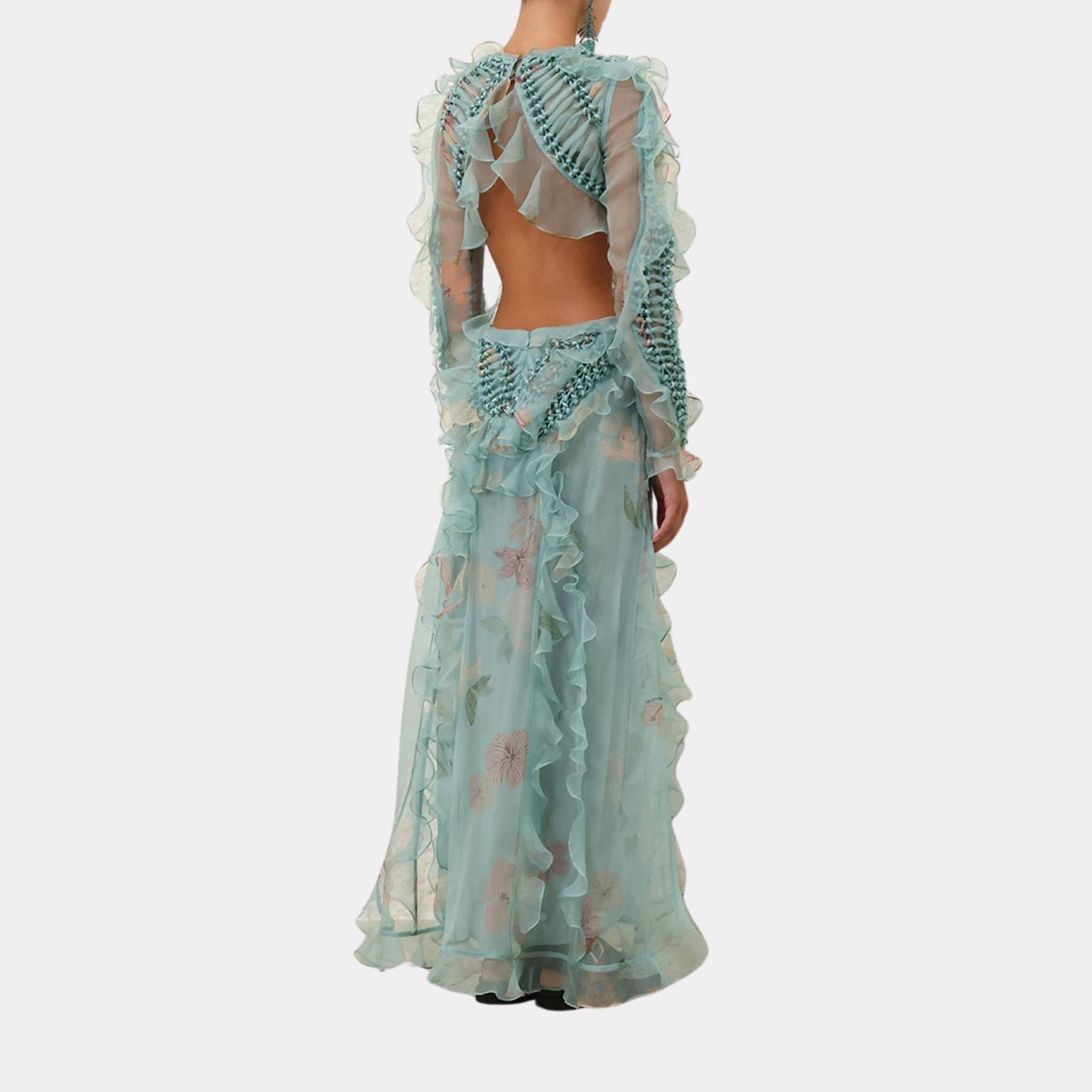 Zimmermann Illuminate Braided Maxi Dress, Model, Back