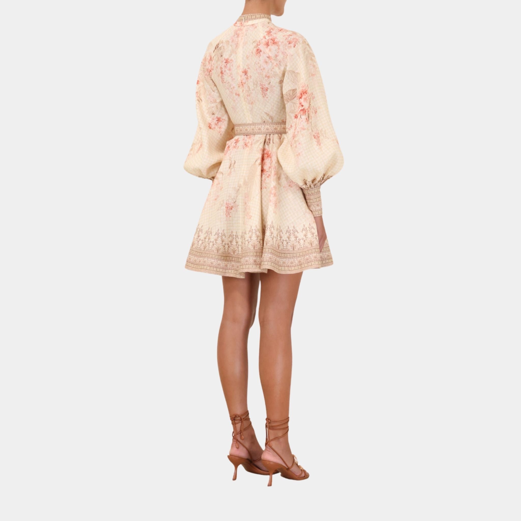 Zimmermann Illuminate Buttoned Mini Dress, Model, Back