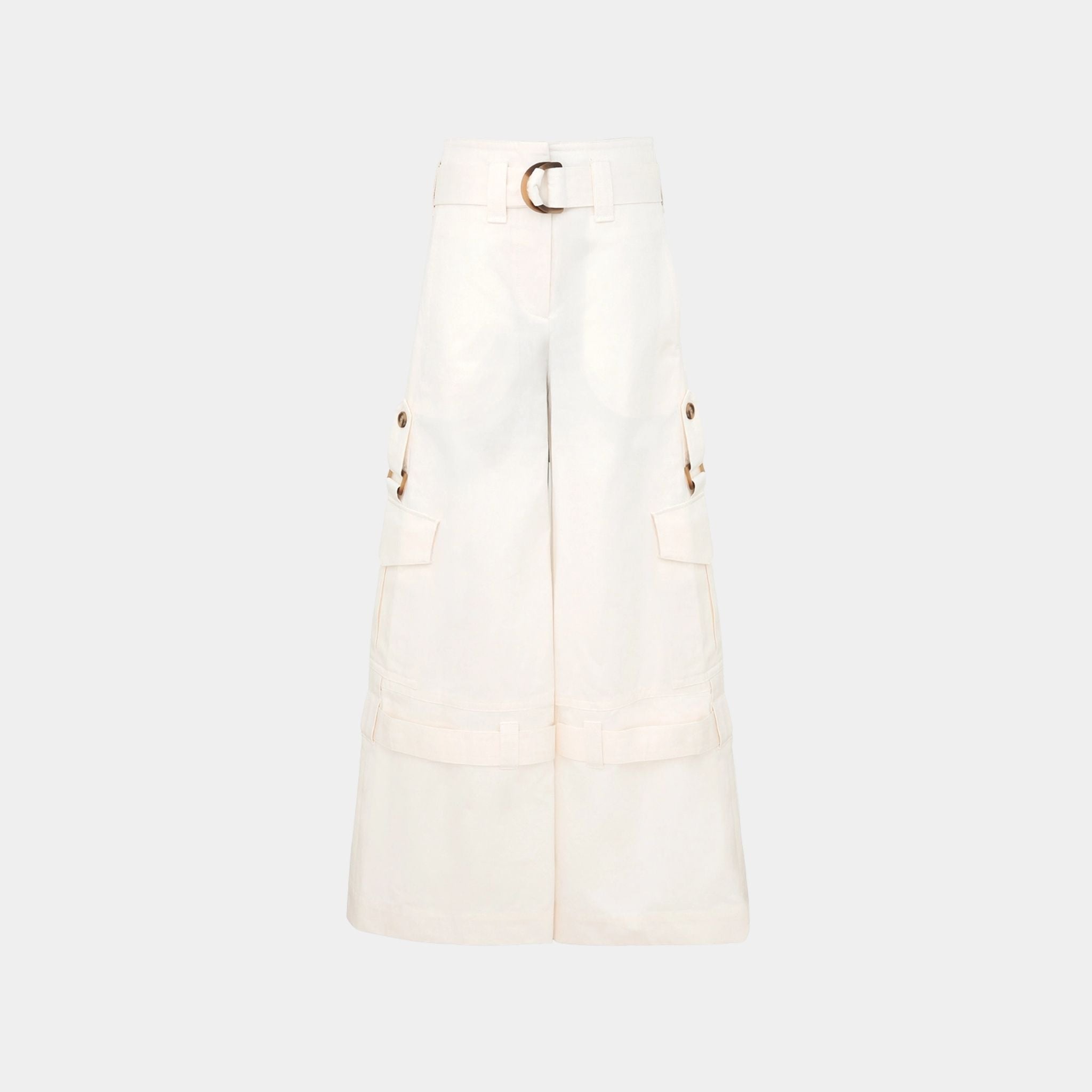 Zimmermann Illuminate Cargo Pants, Ivory, Front