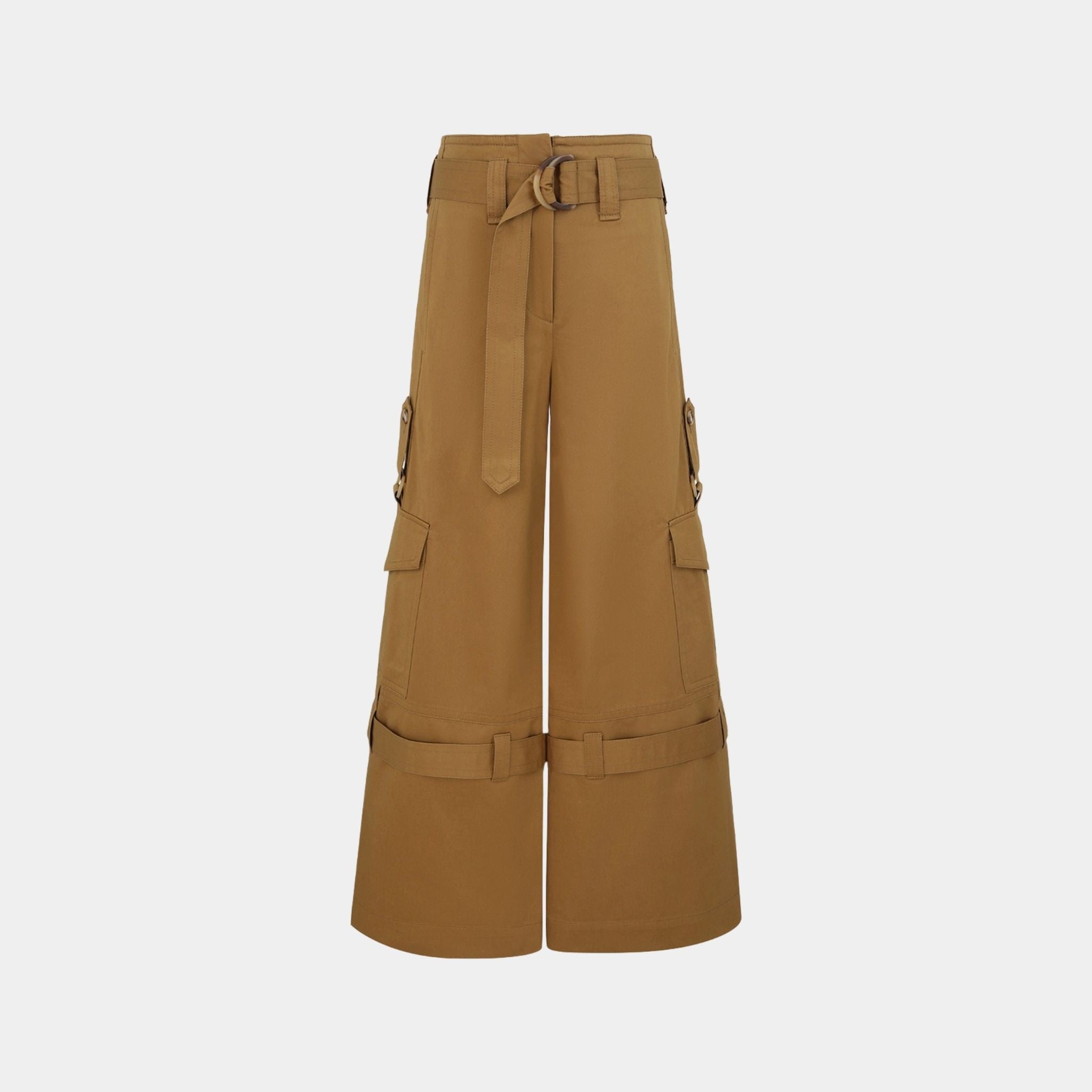 Zimmermann Illuminate Cargo Pants, Khaki, Front