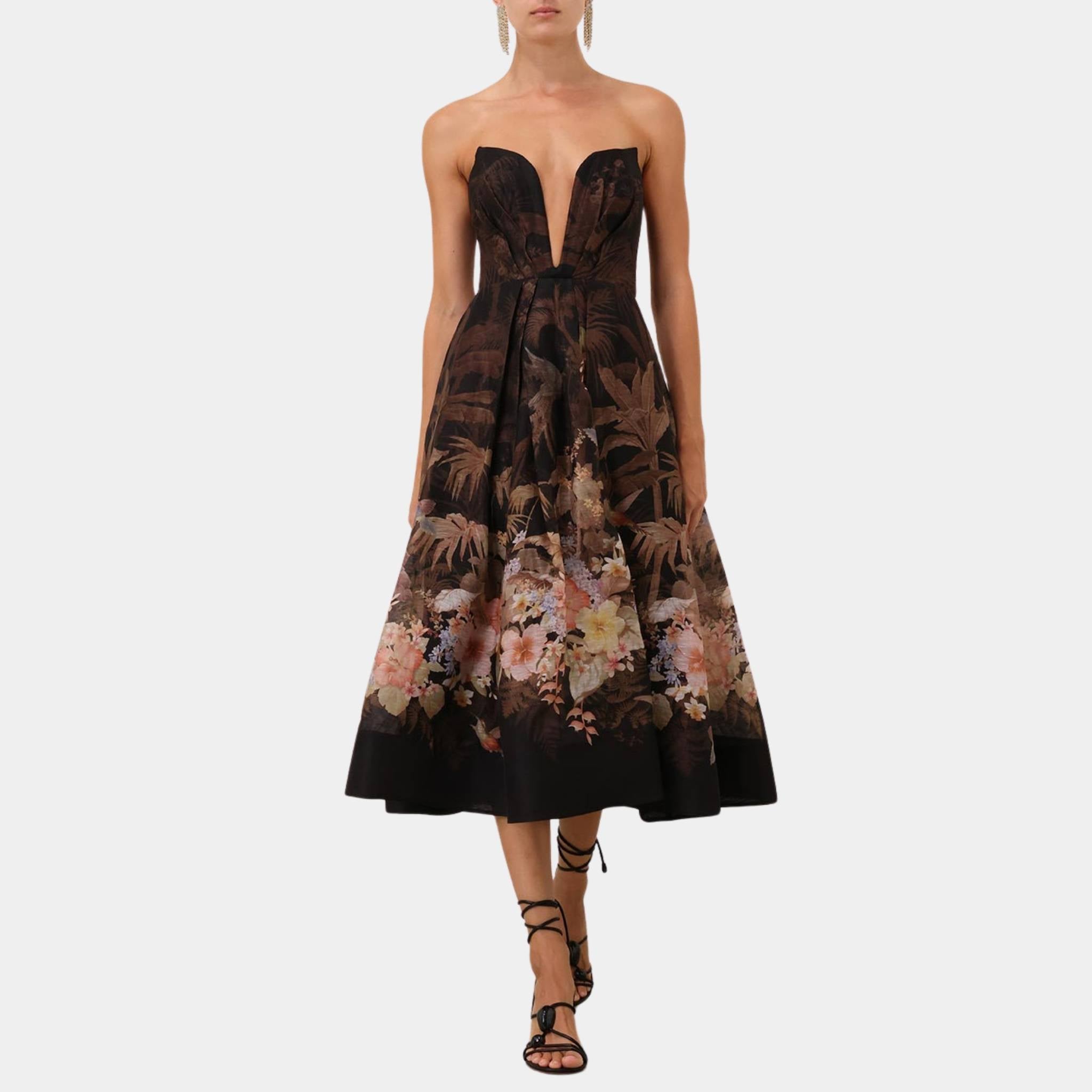 Zimmermann Illuminate Draped Midi Dress, Model, Front
