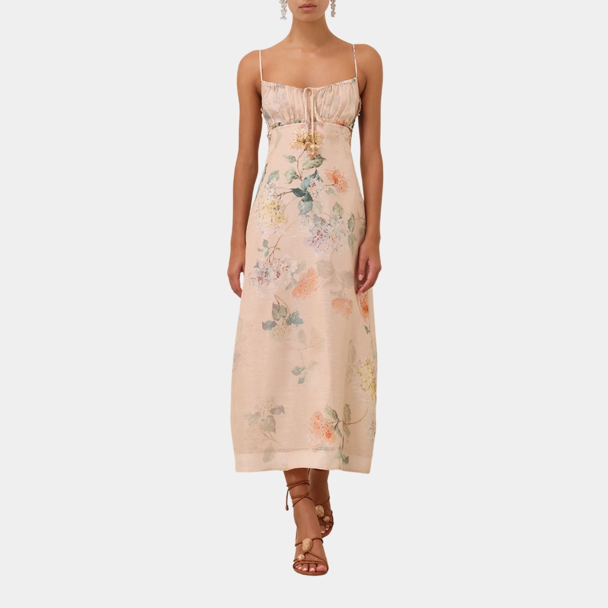 Zimmermann Illuminate Drawn Slip Dress, Model, Front