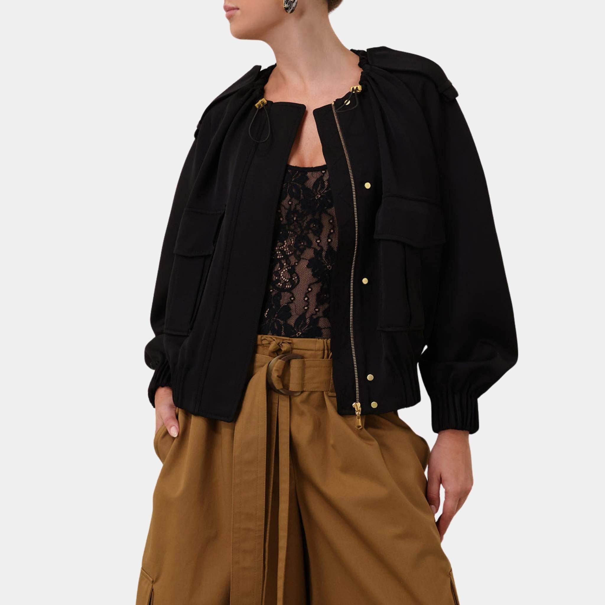 Zimmermann Illuminate Drawstring Bomber, Model, Front