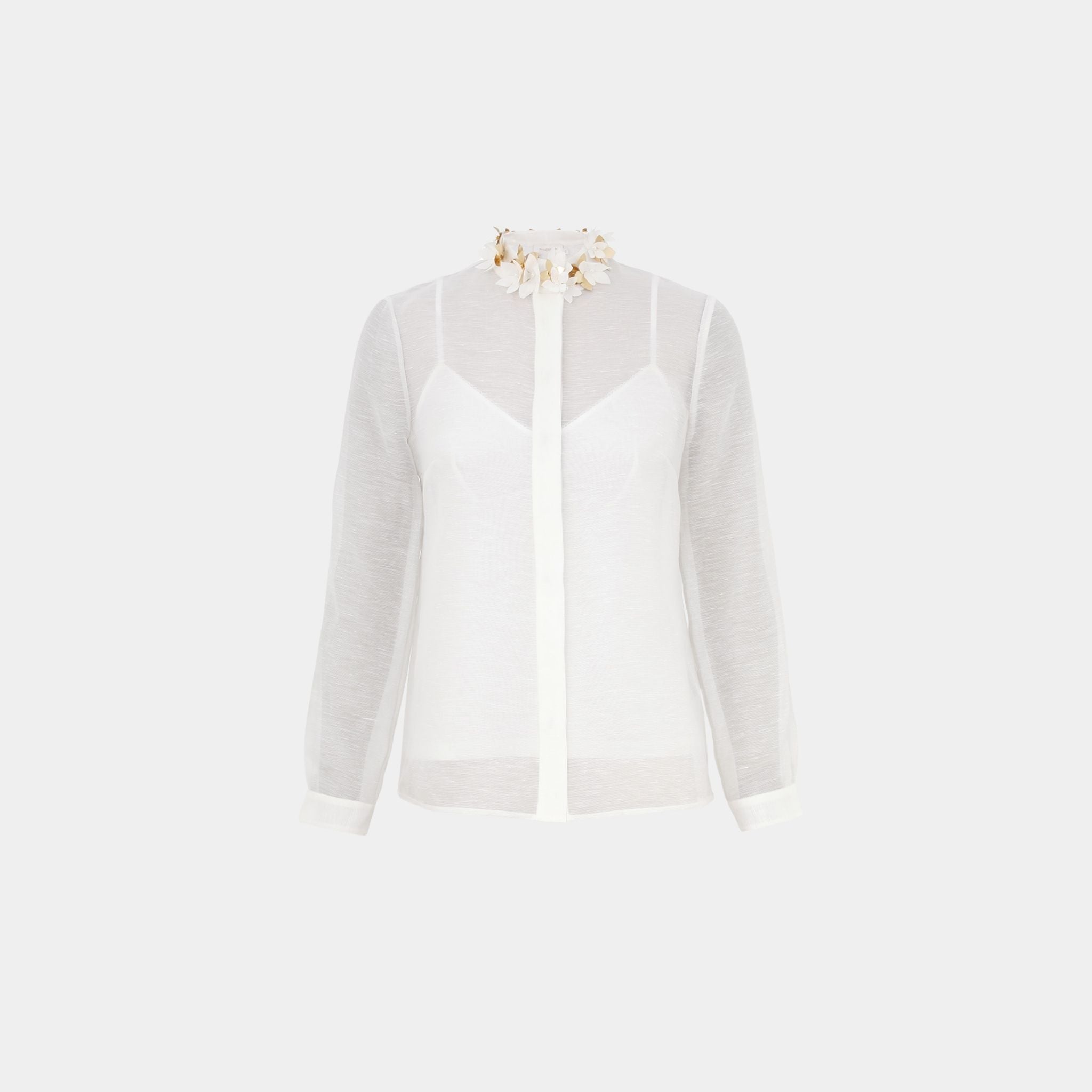Zimmermann Illuminate Embellished Shirt, Ivory, Front