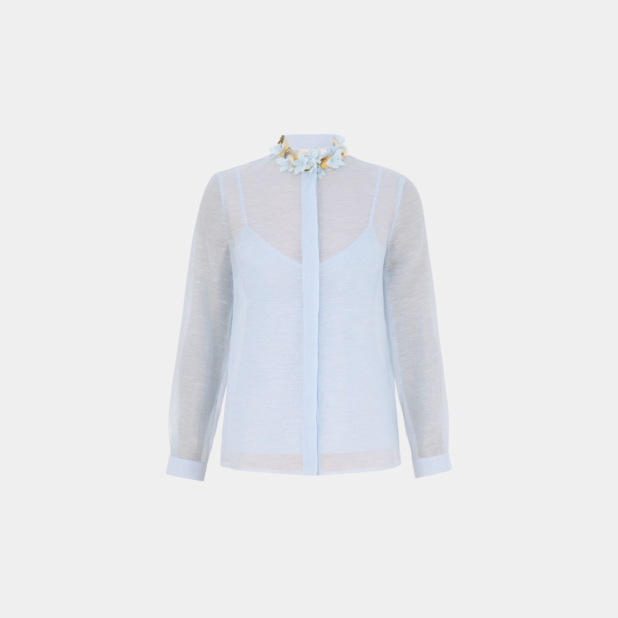 Zimmermann Illuminate Embellished Shirt, Mint, Front
