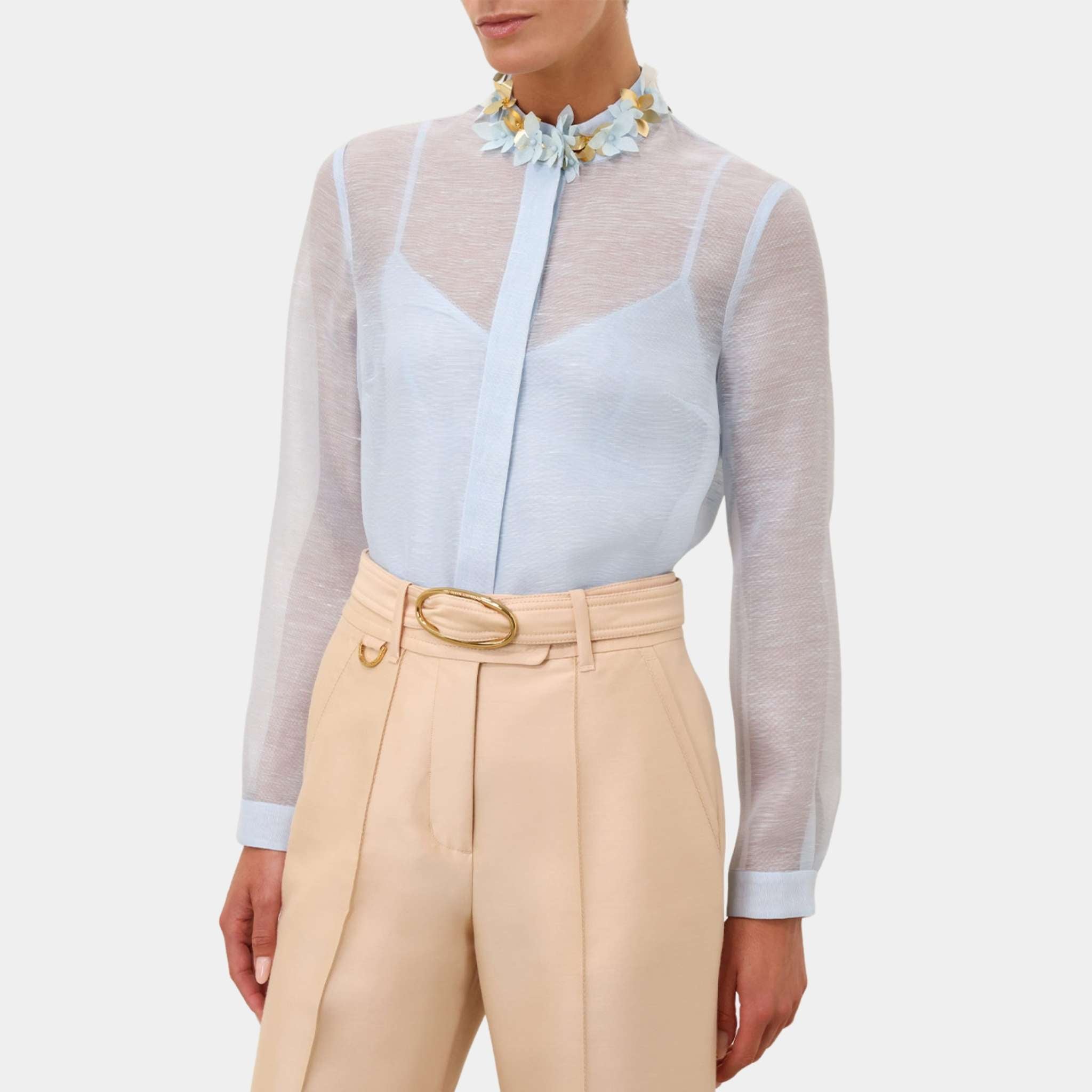 Zimmermann Illuminate Embellished Shirt, Mint, Model, Front