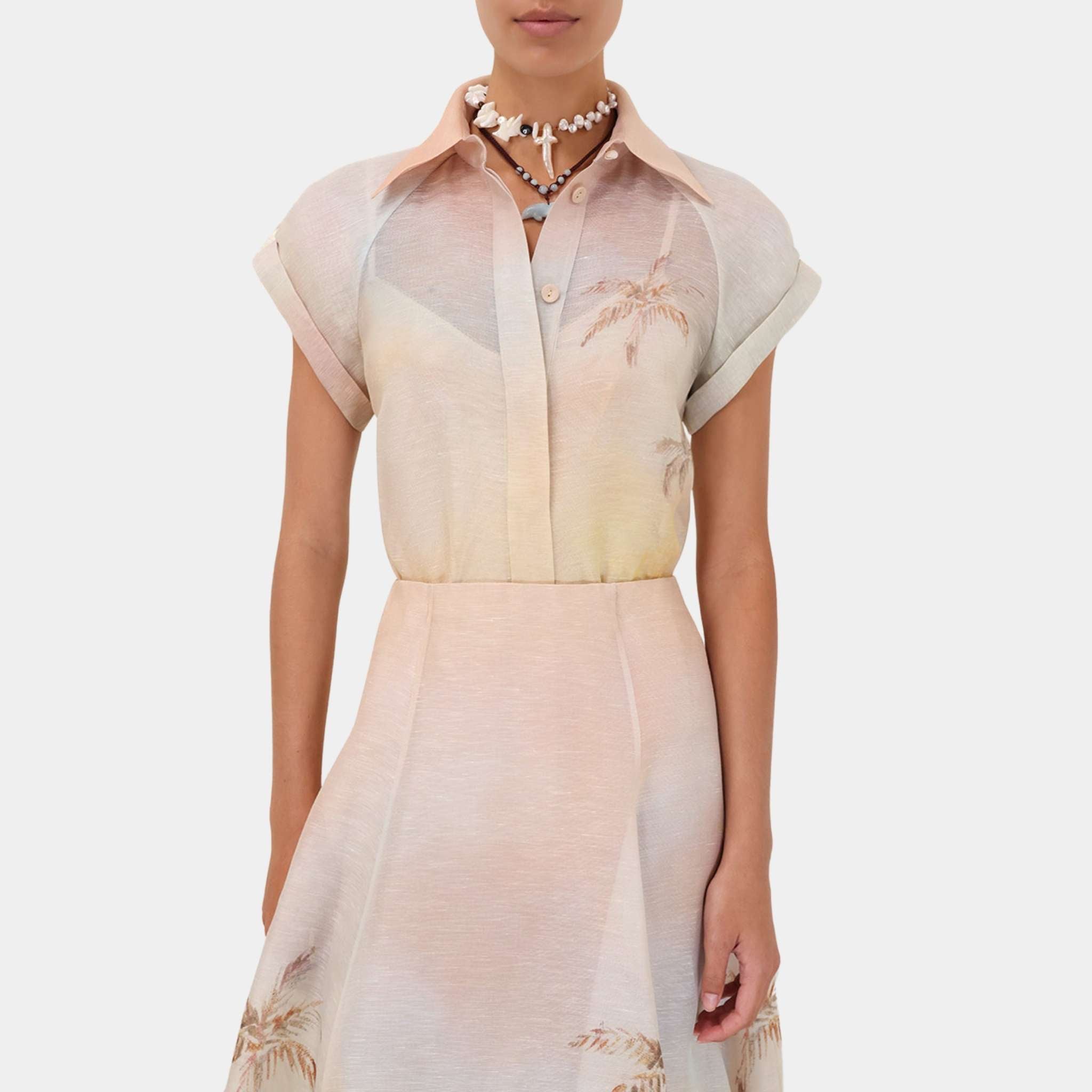 Zimmermann Illuminate Fitted Blouse, Model, Front