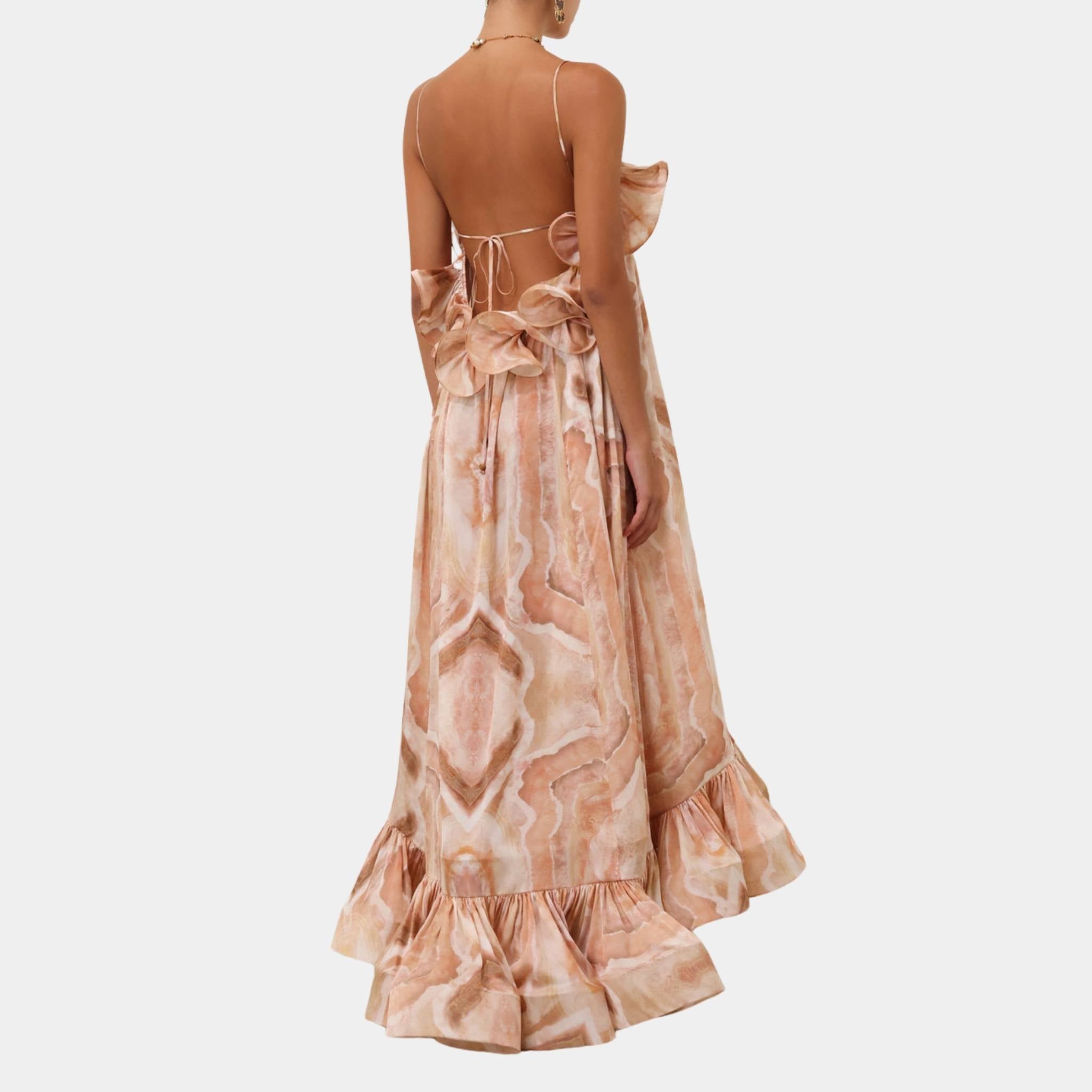 Zimmermann Illuminate Flounce Gown, Model, Back
