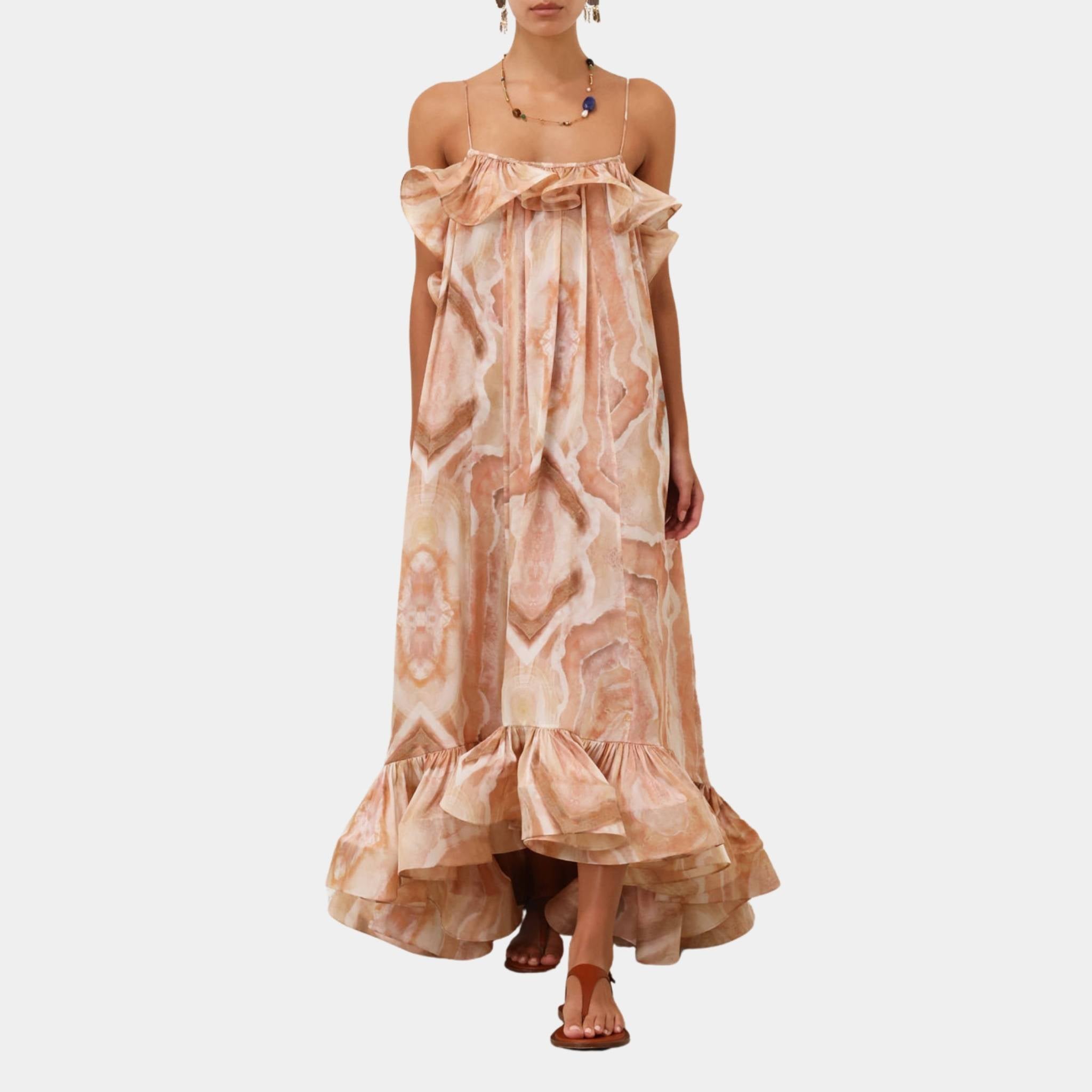 Zimmermann Illuminate Flounce Gown, Model, Front