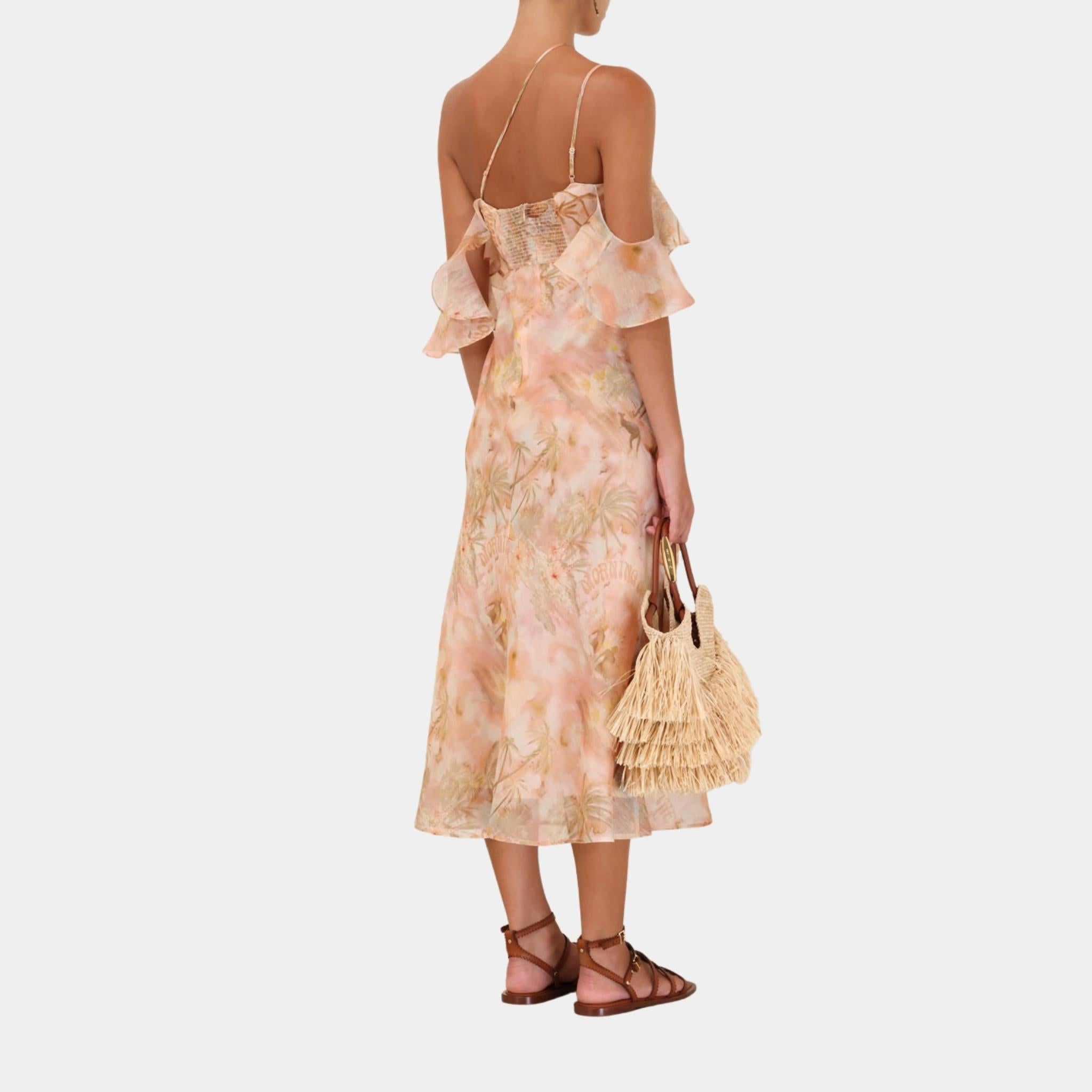 Zimmermann Illuminate Flutter Slip Dress, Model, Back