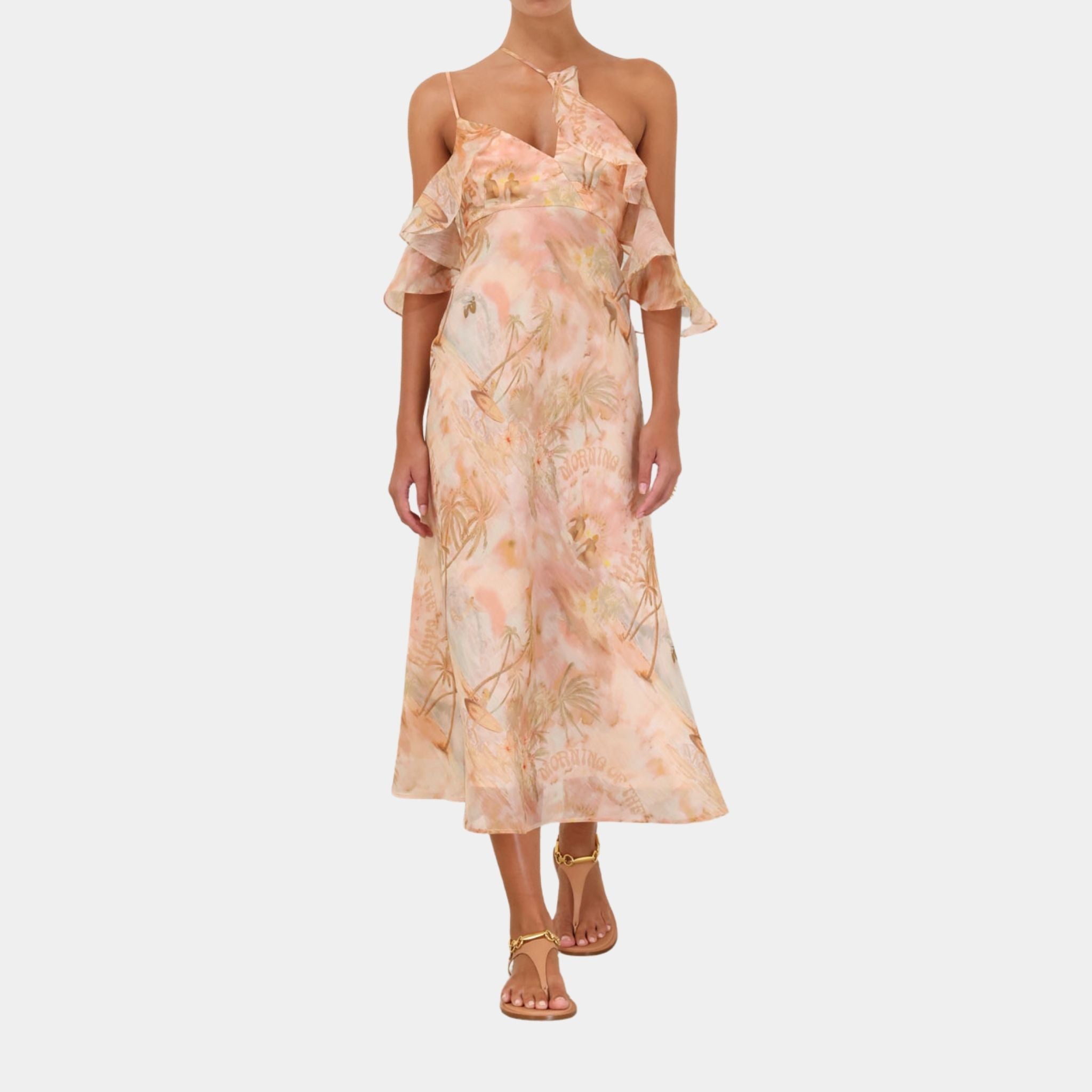 Zimmermann Illuminate Flutter Slip Dress, Model, Front
