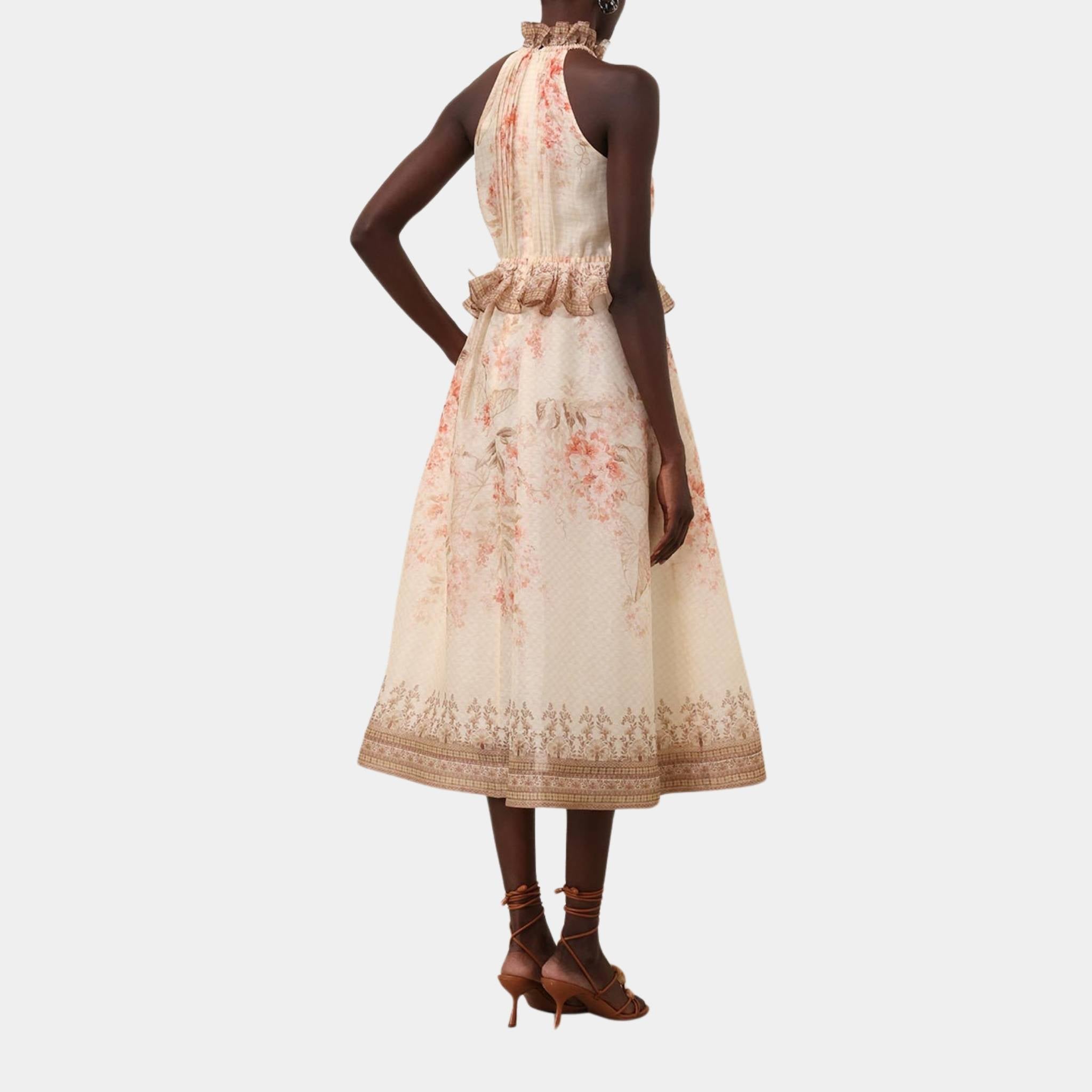 Zimmermann Illuminate Halter Midi Dress, Model, Back