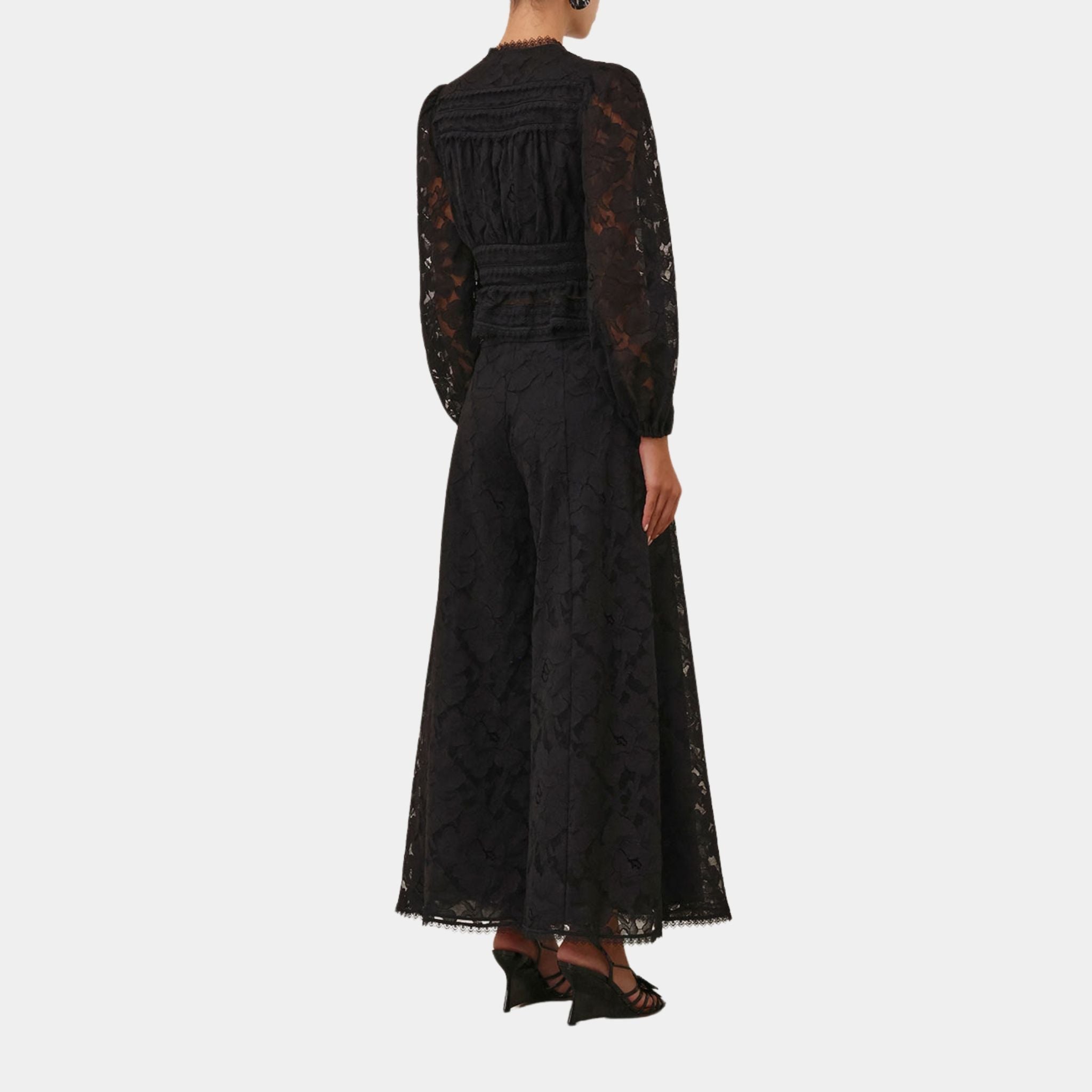 Zimmermann Illuminate Lace Peplum Blouse, Model, Back