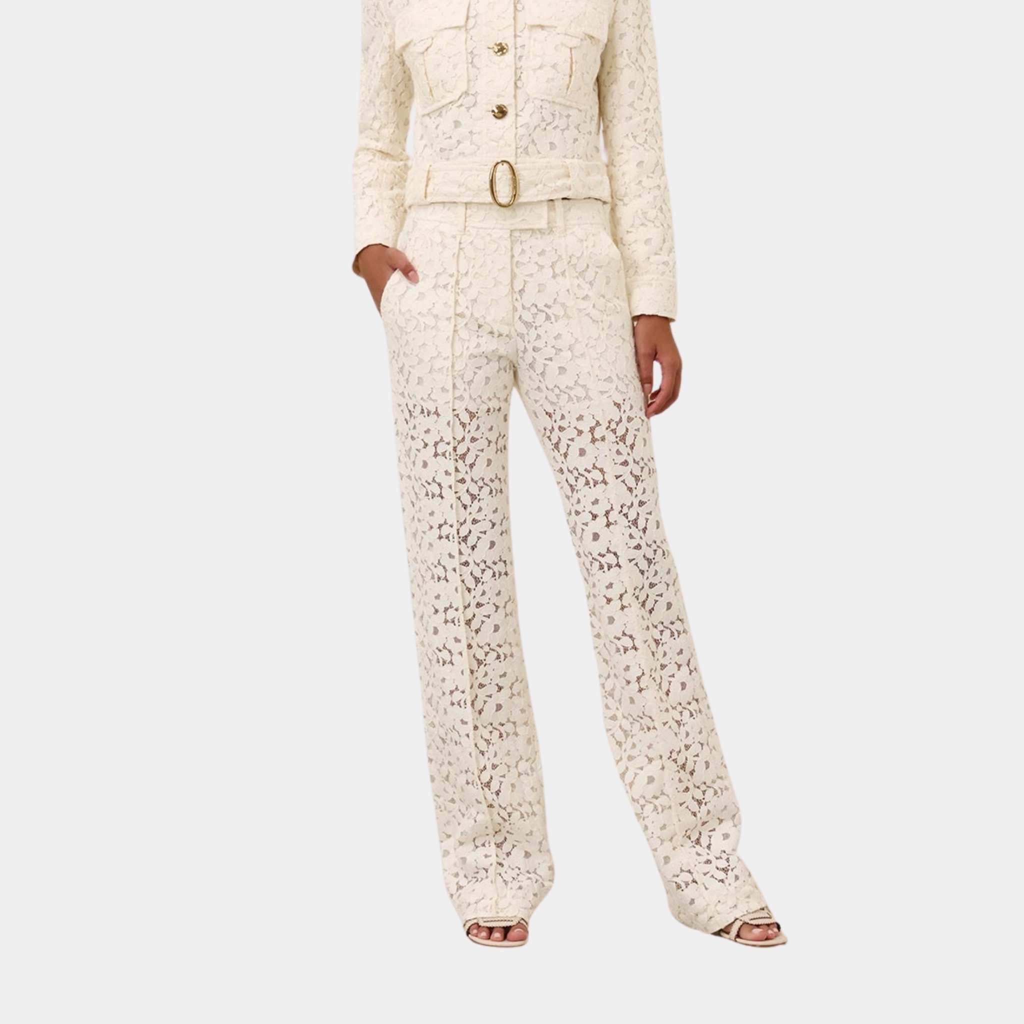 Zimmermann Illuminate Lace Straight Pants, Model
