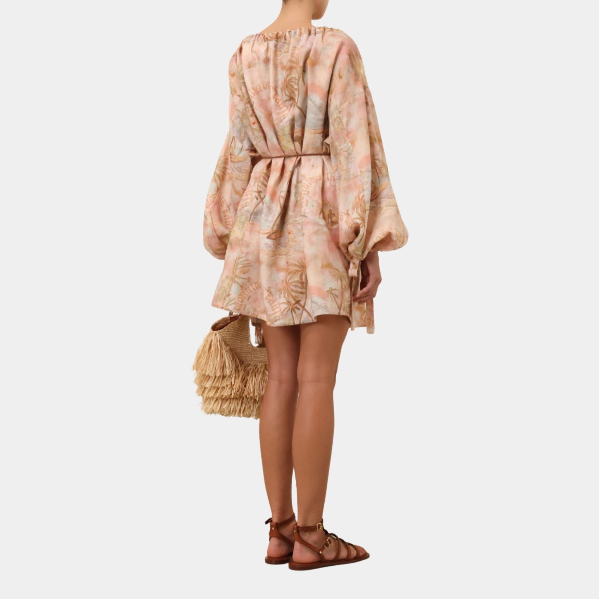 Zimmermann Illuminate Relaxed Mini Dress, Model, Back