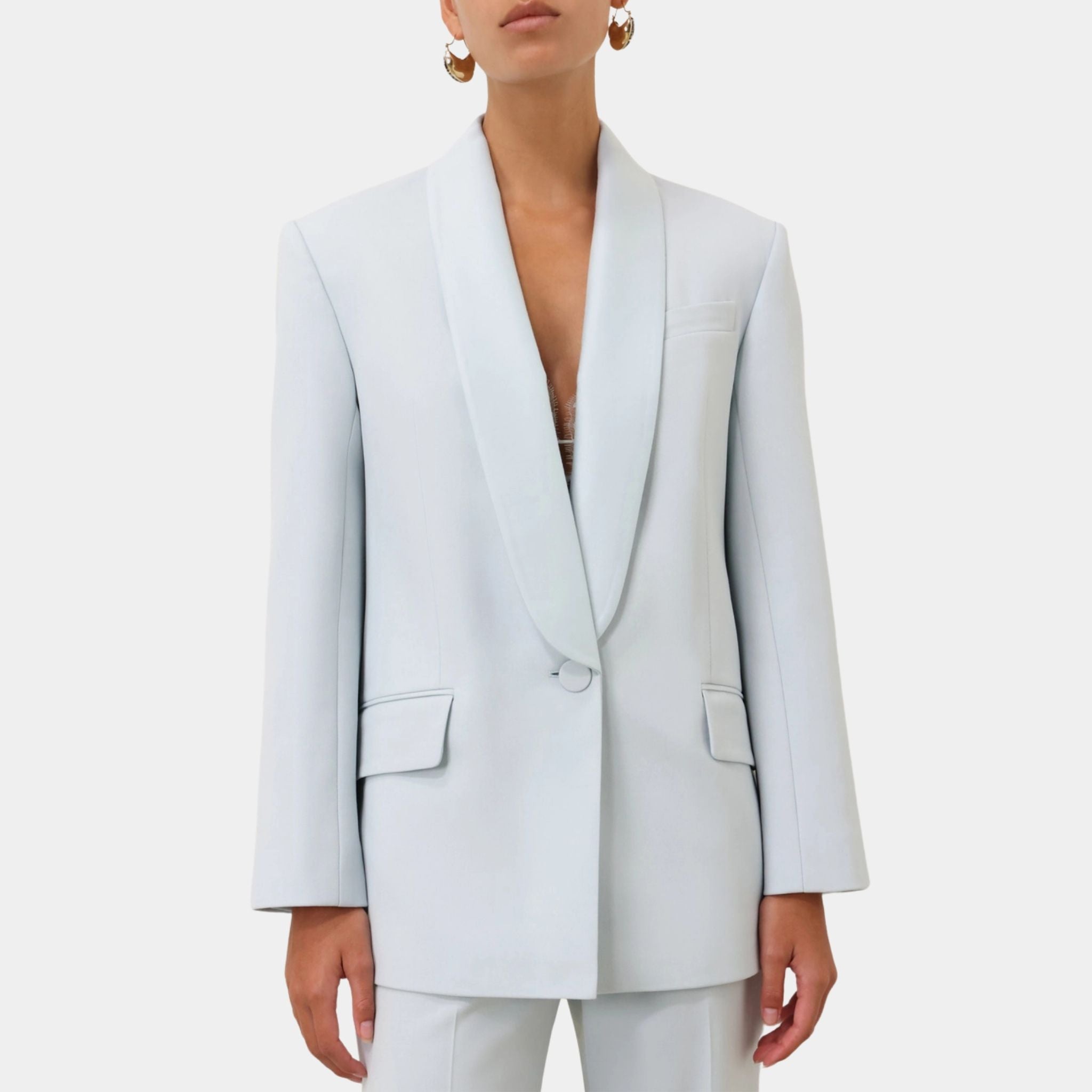 Zimmermann Illuminate Shawl Tux Jacket, Model, Front