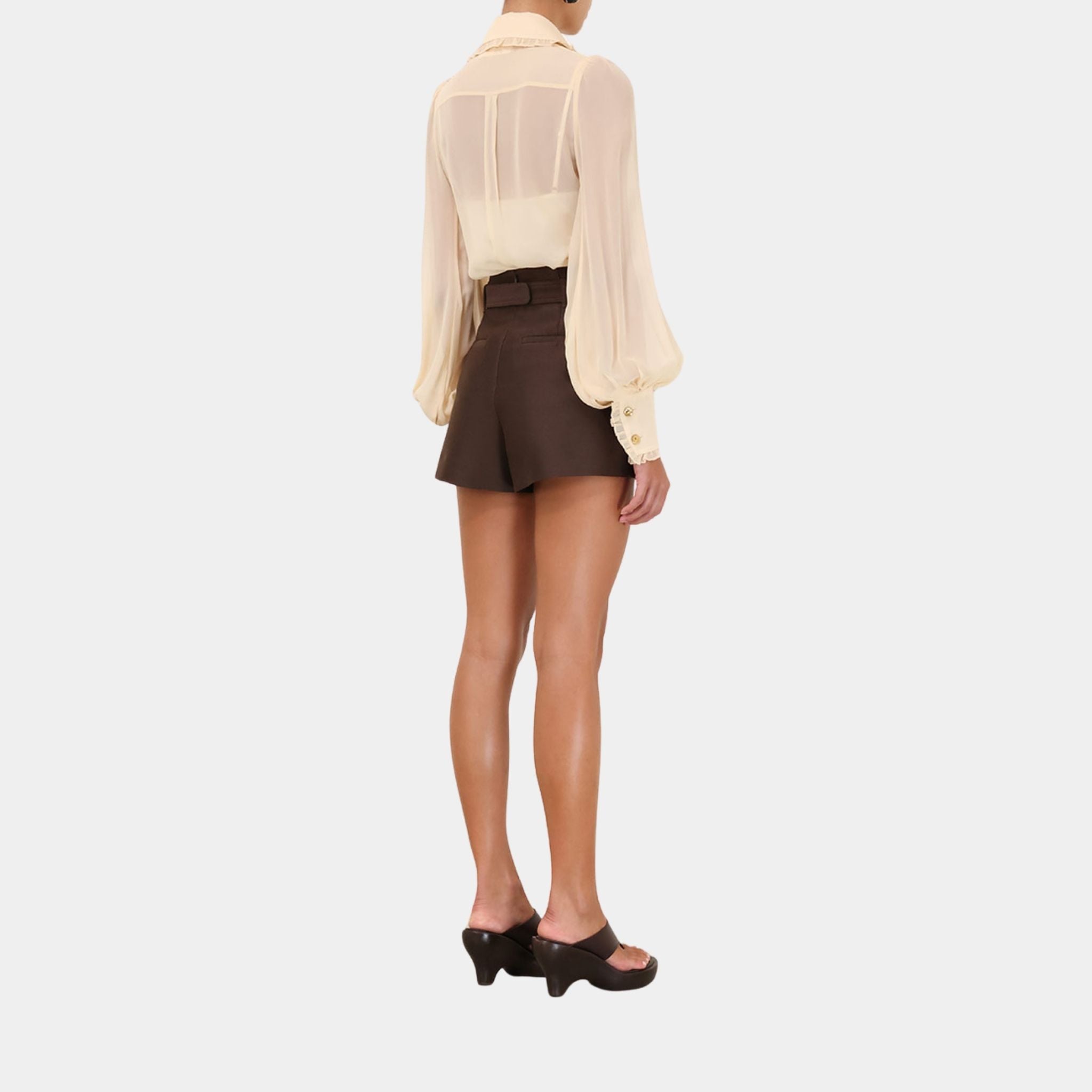 Zimmermann Illuminate Tailored Short, Espresso, Model, Back