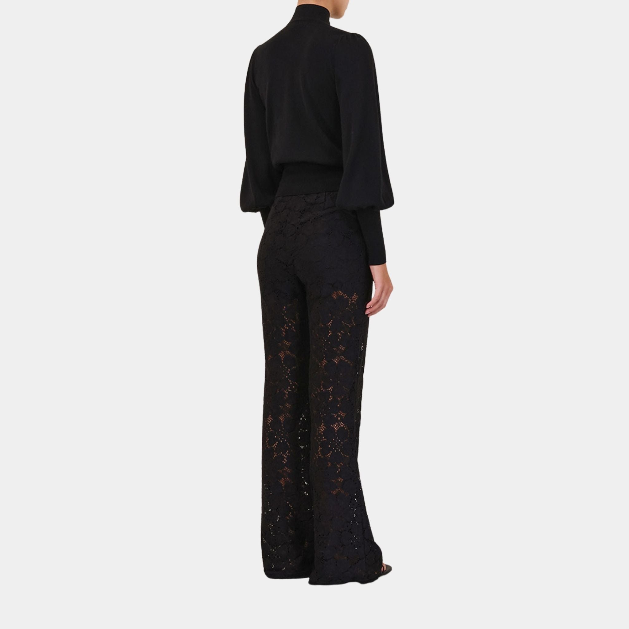 Zimmermann Lace Flare Pants, Model, Back
