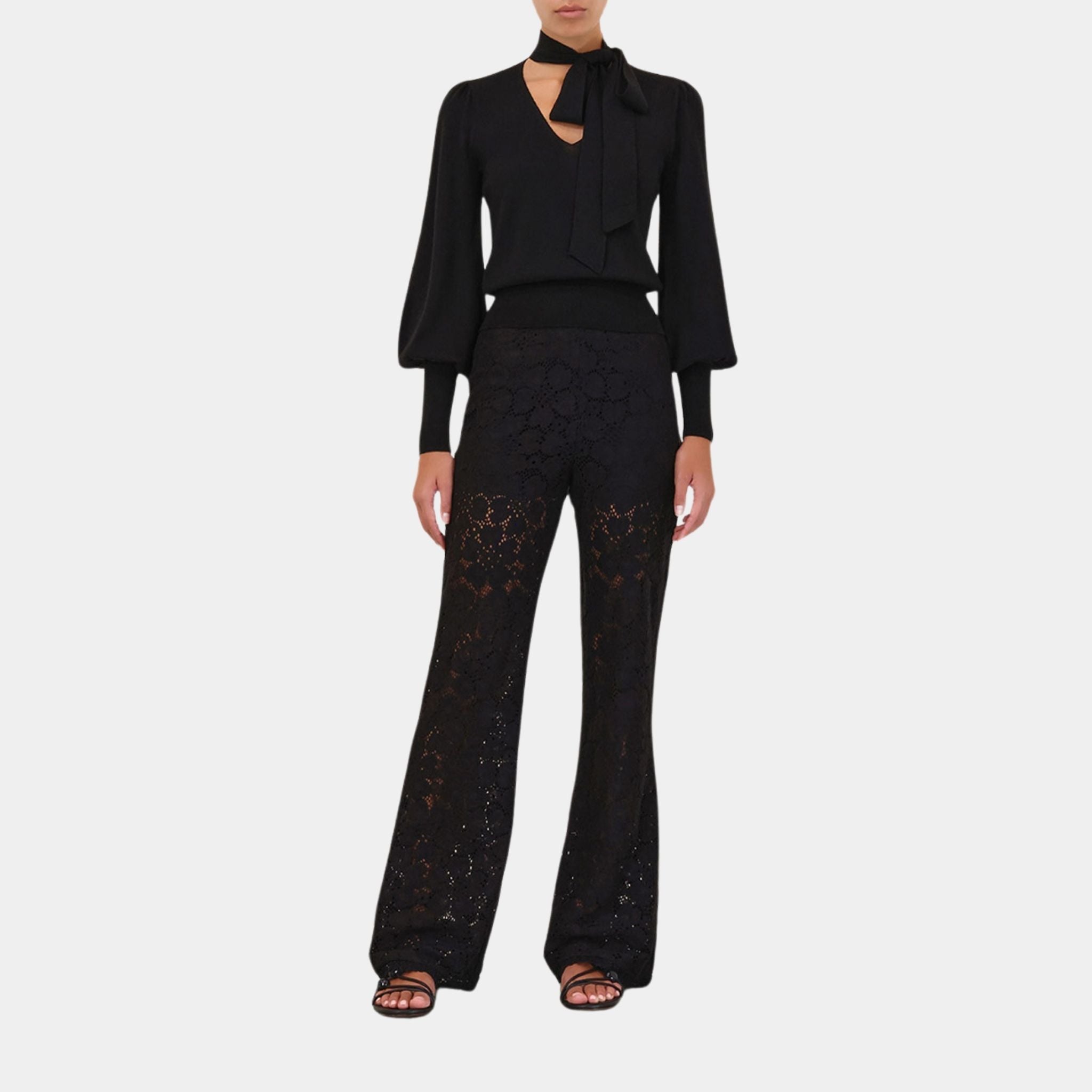 Zimmermann Lace Flare Pants, Model, Front