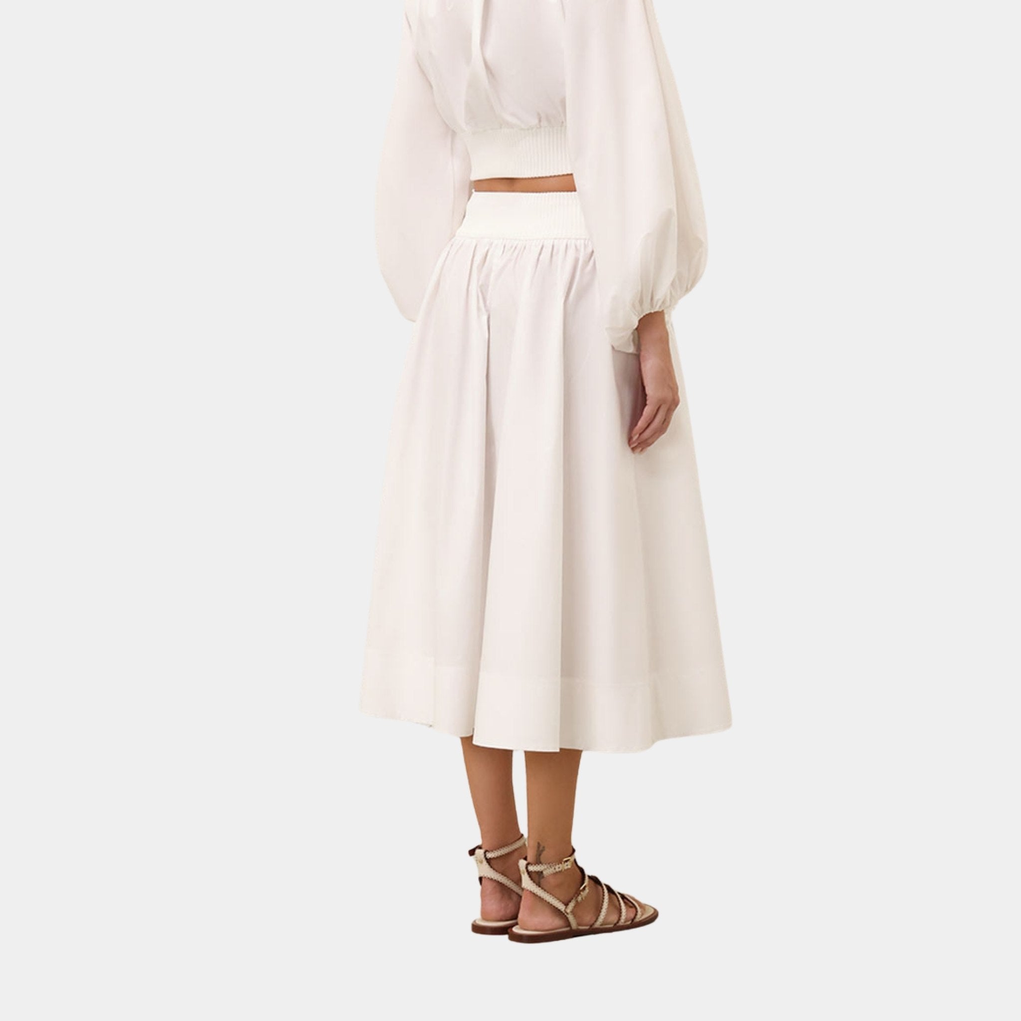 Zimmermann Poplin Skirt, Model, Back
