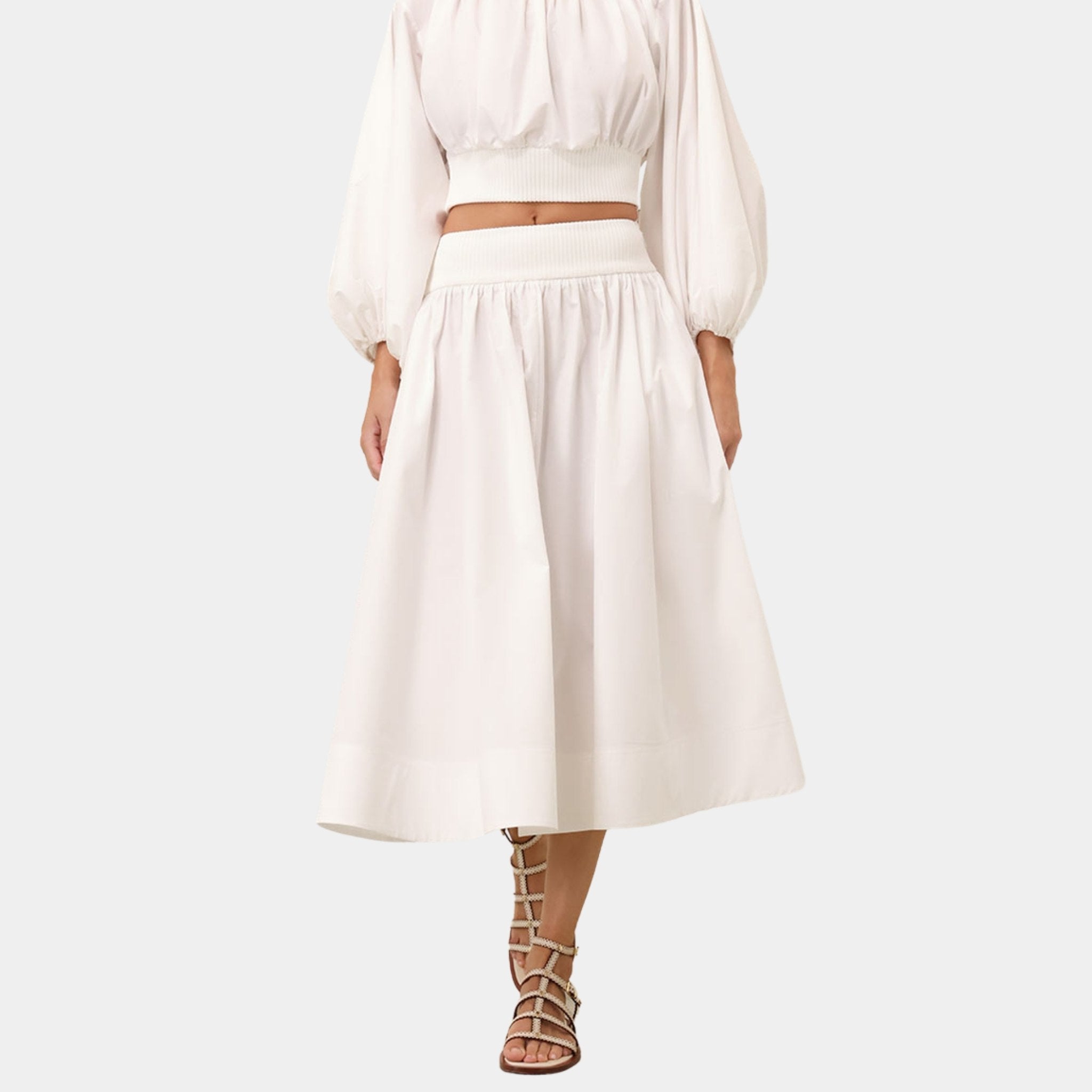 Zimmermann Poplin Skirt, Model, Front