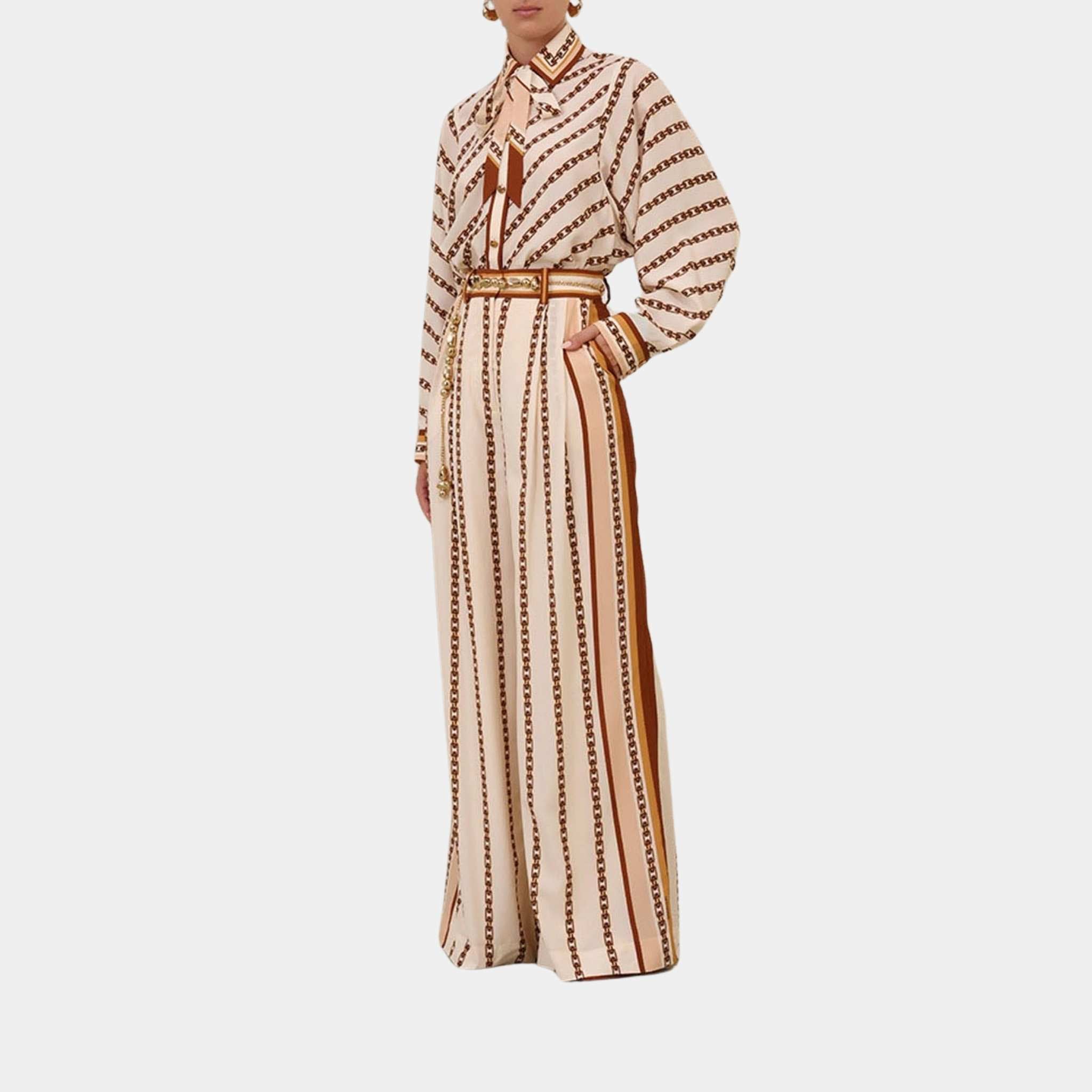 Zimmermann Relaxed Shirt, Cream, Model, Front