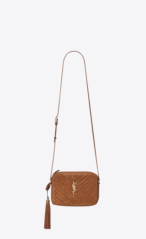 lou camera bag in quilted suede and smooth leather Sands