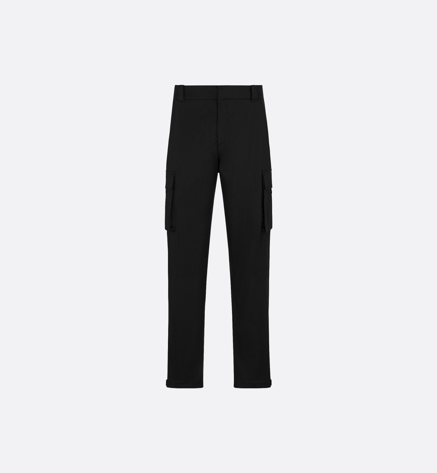 Cargo Pants Black Stretch Cotton Gabardine