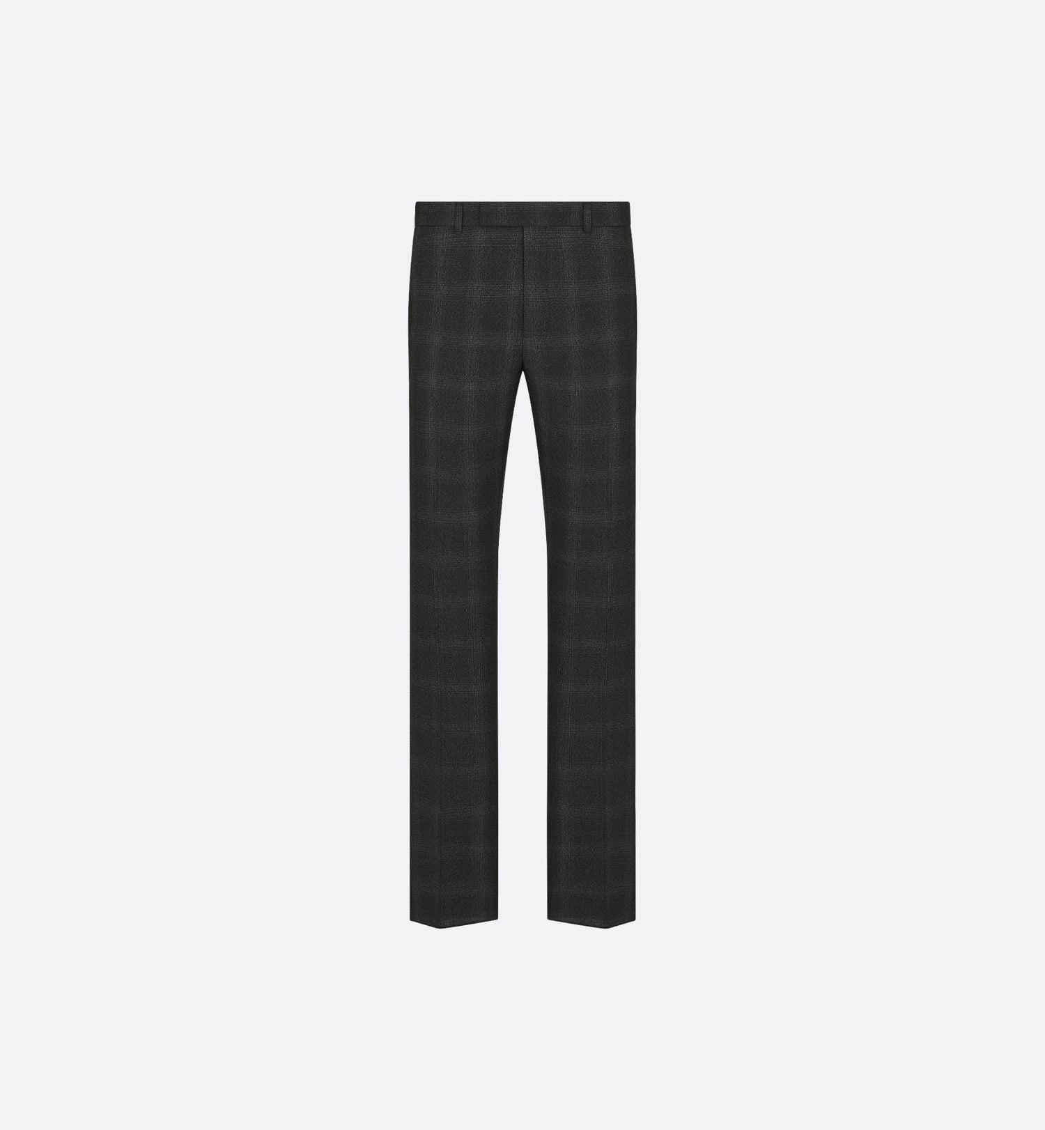 Tailored Straight Pants Black Checkered Wool