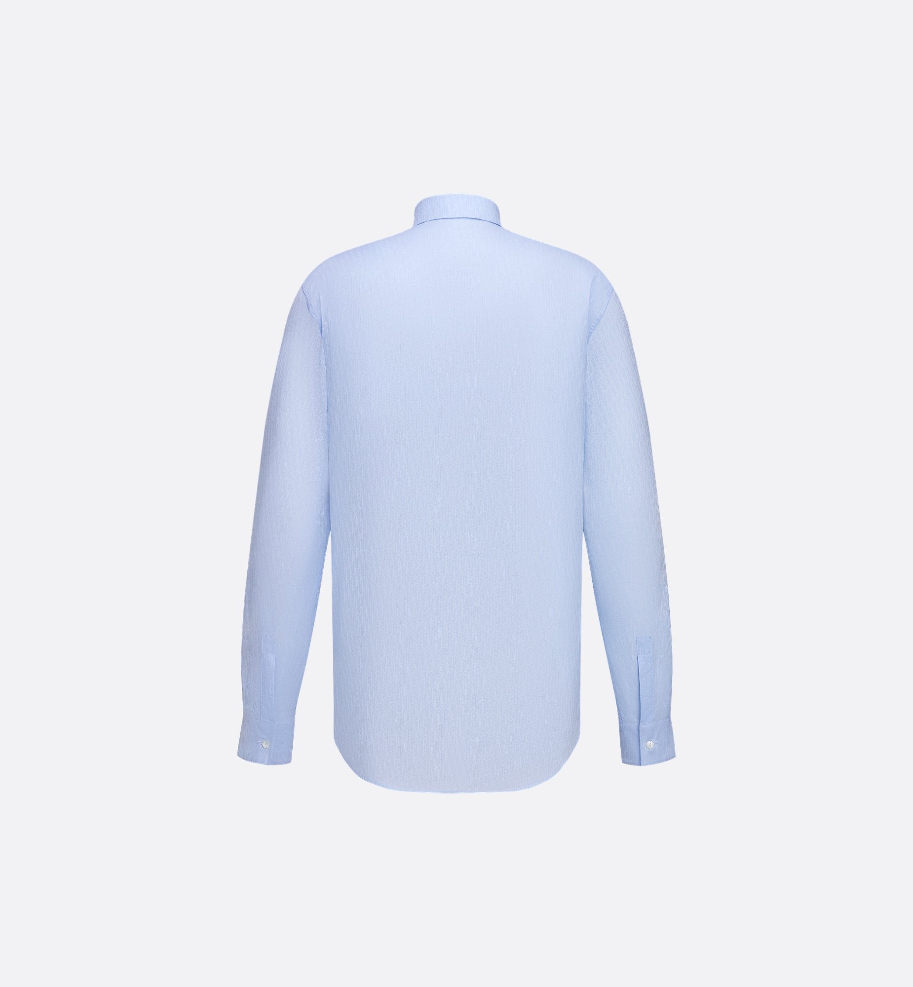 Oblique Shirt Blue Cotton Jacquard