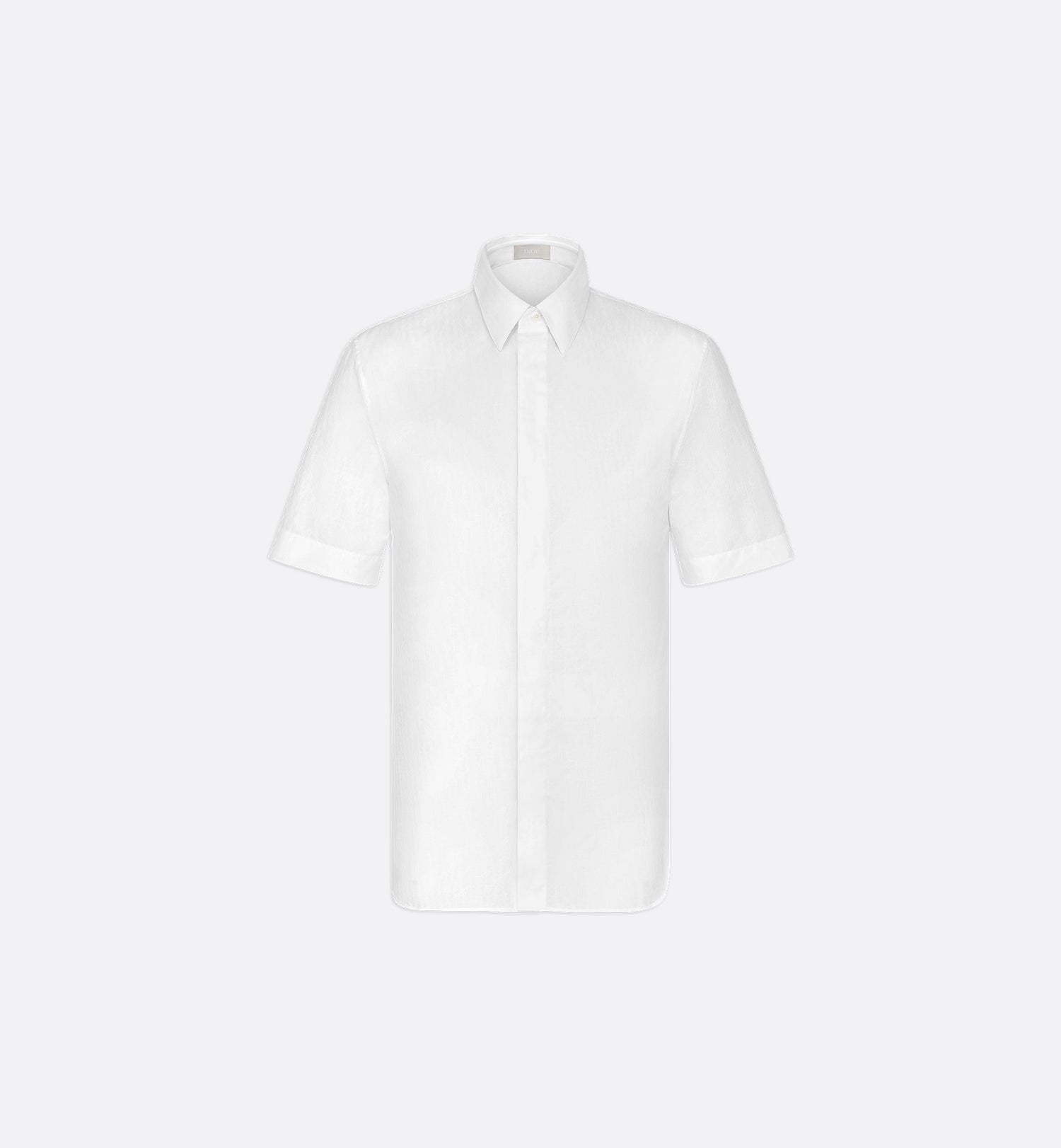 Oblique Short-Sleeved Shirt White Cotton Jacquard