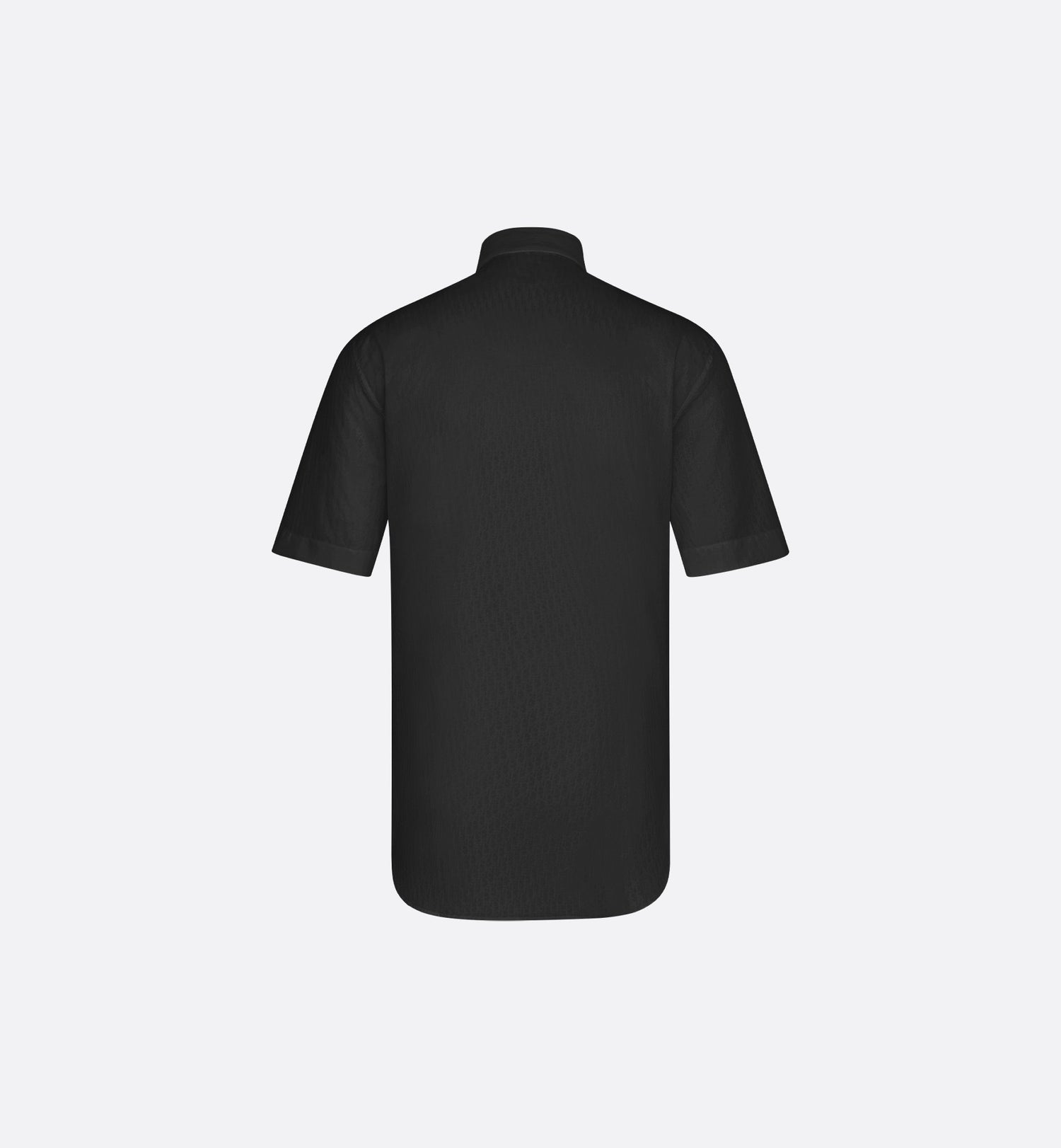 Oblique Short-Sleeved Shirt Black Cotton Jacquard