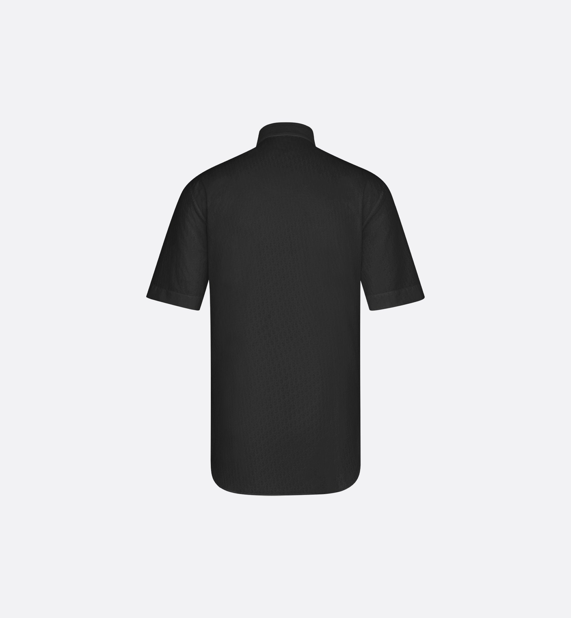 Oblique Short-Sleeved Shirt Black Cotton Jacquard