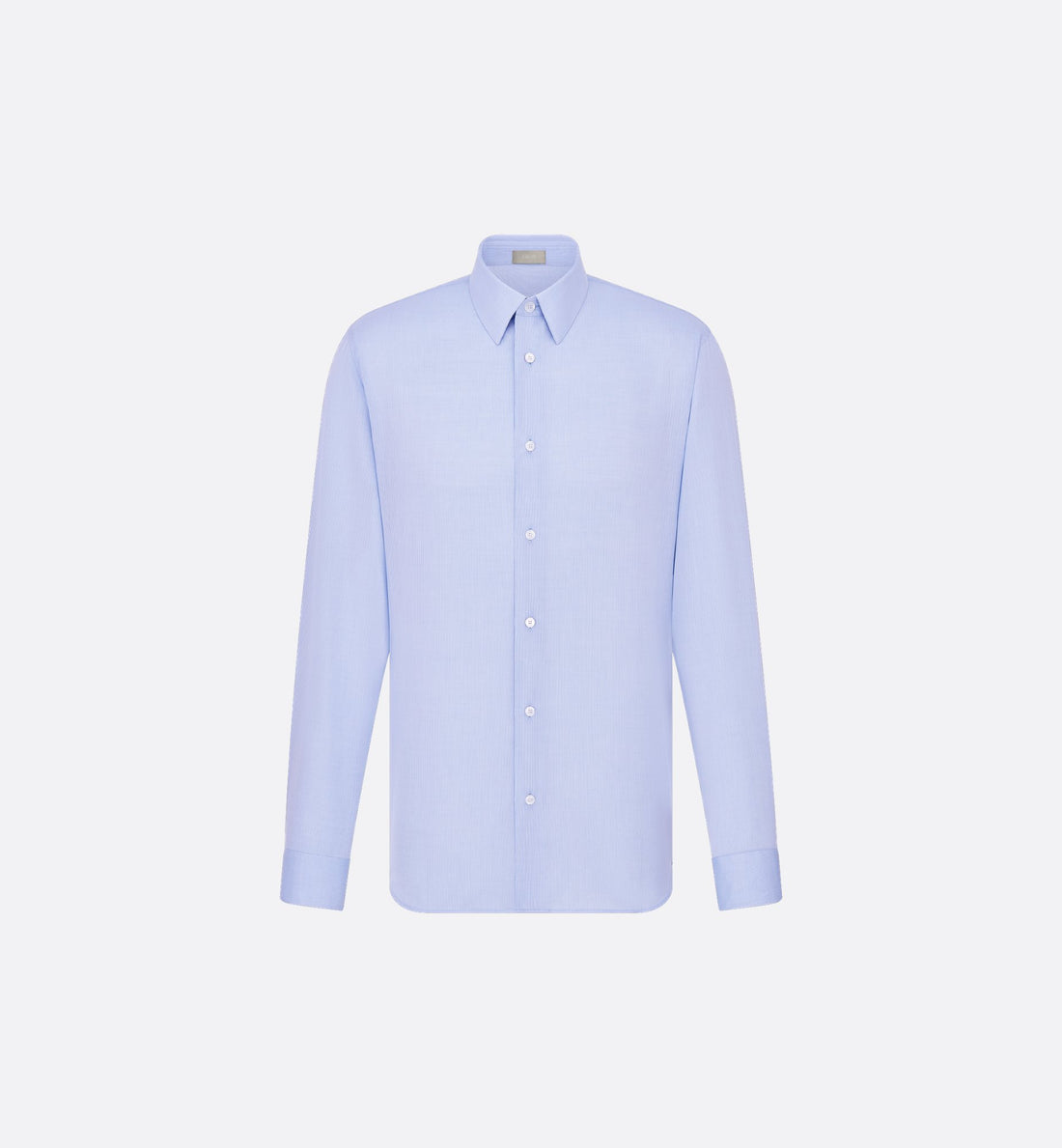 Shirt With Cd Embroidered Cuff Blue Checkered Cotton Poplin