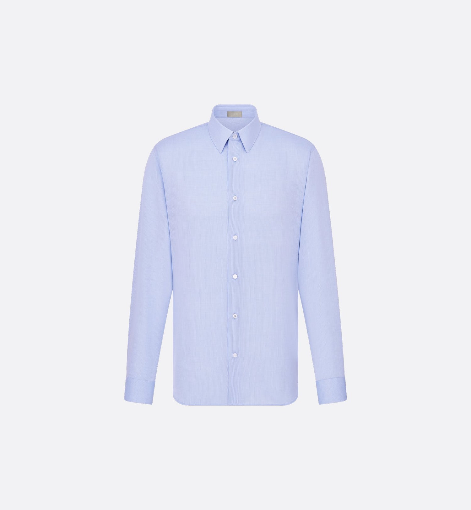 Shirt With Cd Embroidered Cuff Blue Checkered Cotton Poplin