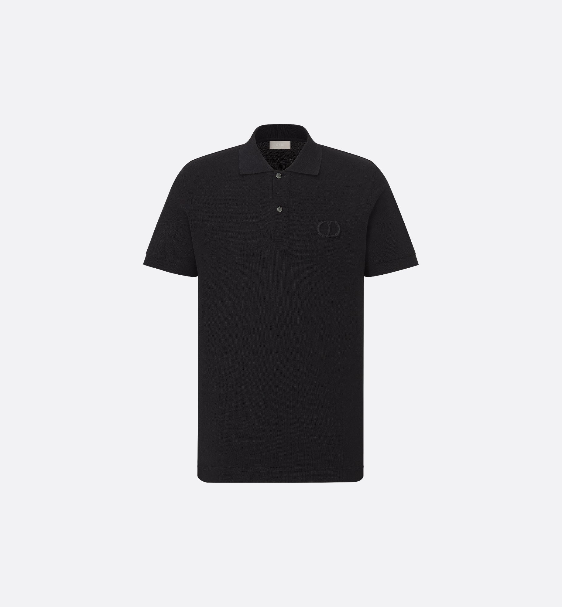 Cd Icon Polo Shirt Black Cotton Pique