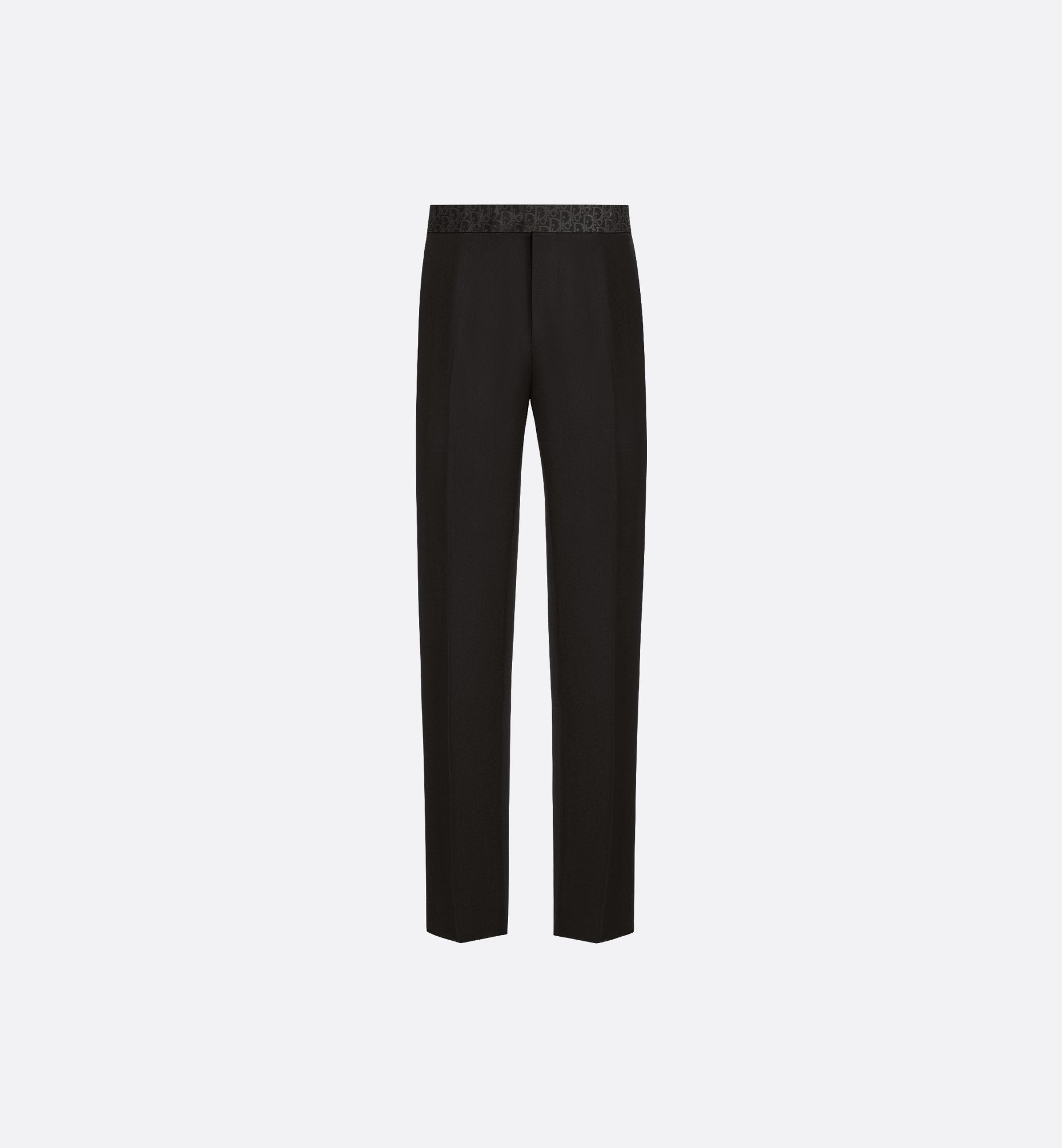 Pants With Dior Oblique Belt Black Virgin Wool Twill