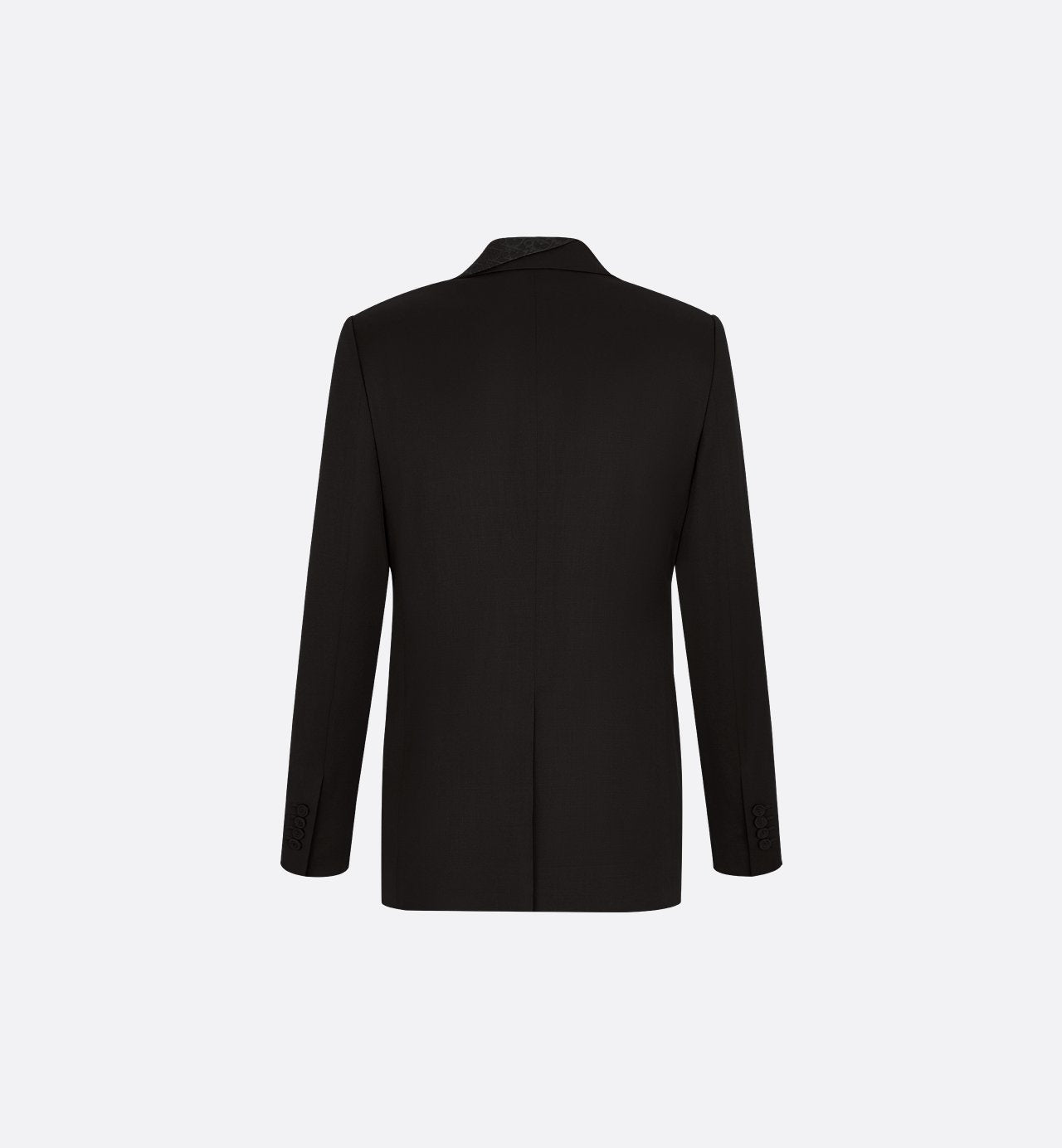 Jacket With Dior Oblique Asymmetric Shawl Collar Black Virgin Wool Twill