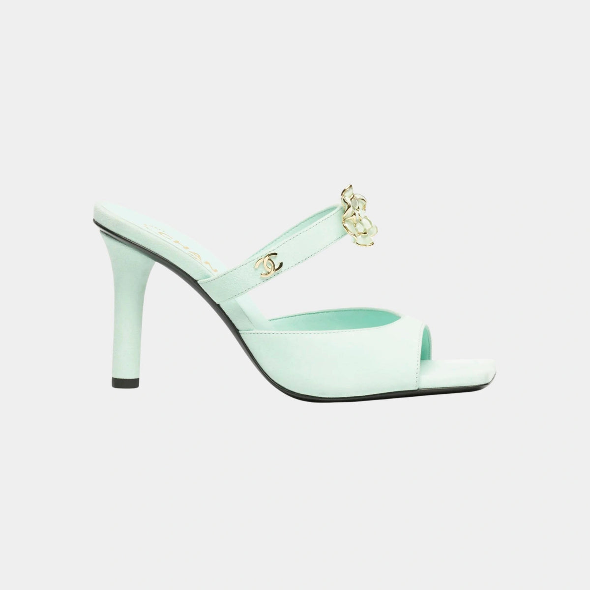 Mules Velvet goat & metal Light green
