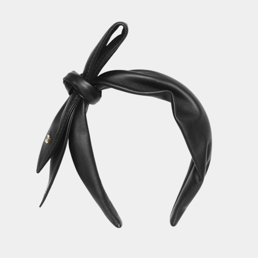 Headband Lambskin &amp; Metal Black &amp; Gold