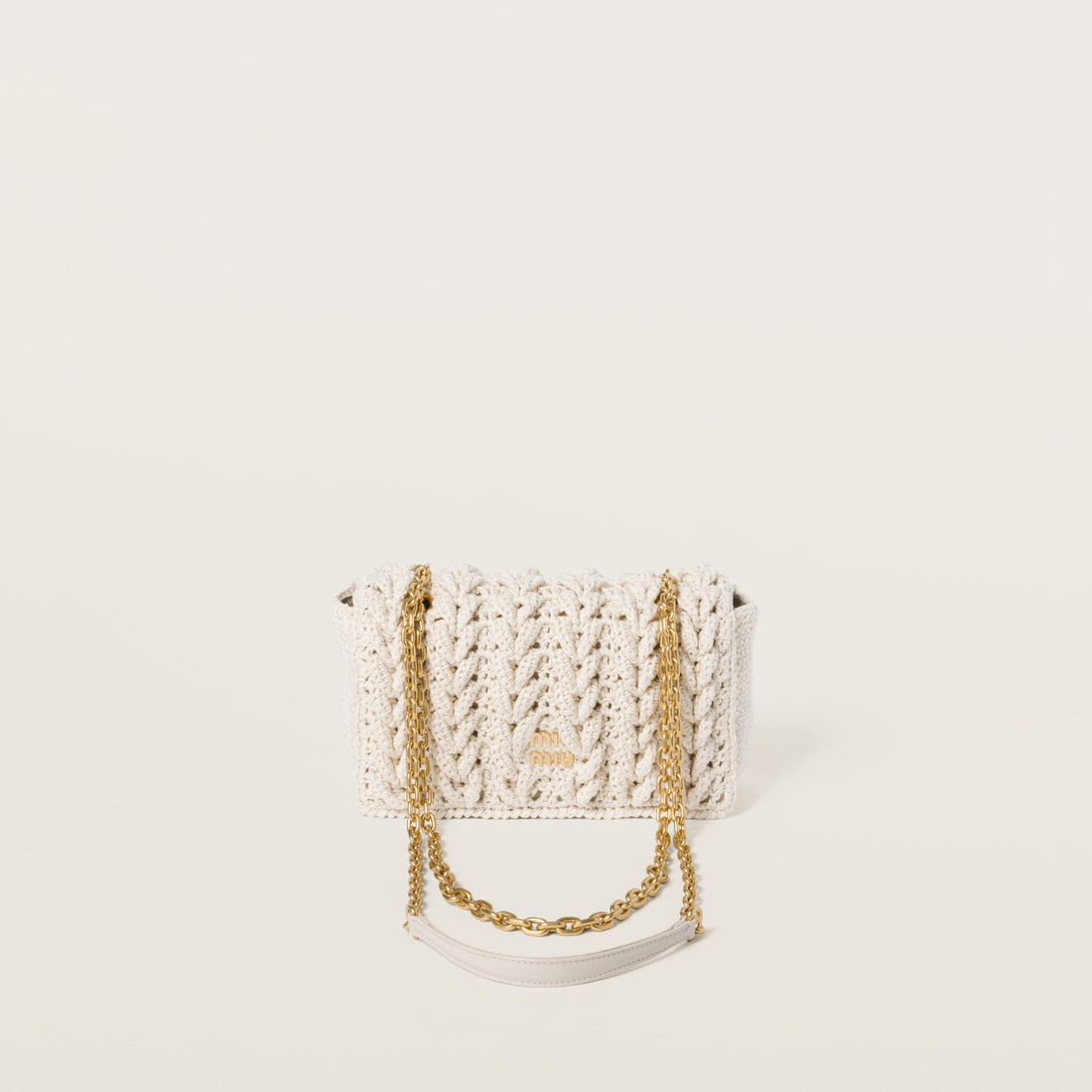 Cotton cable-knit mini-bag