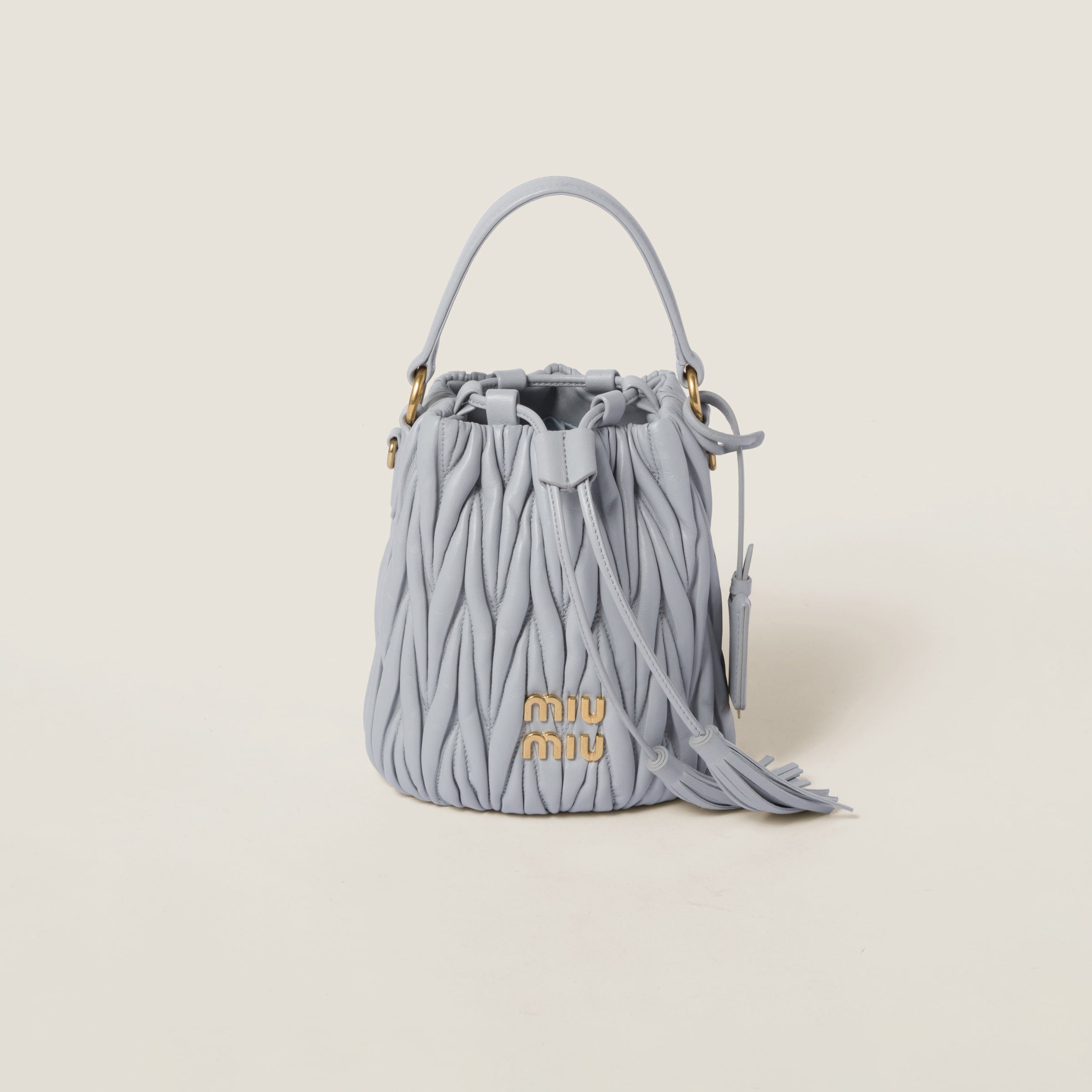 Matelassé nappa leather bucket bag