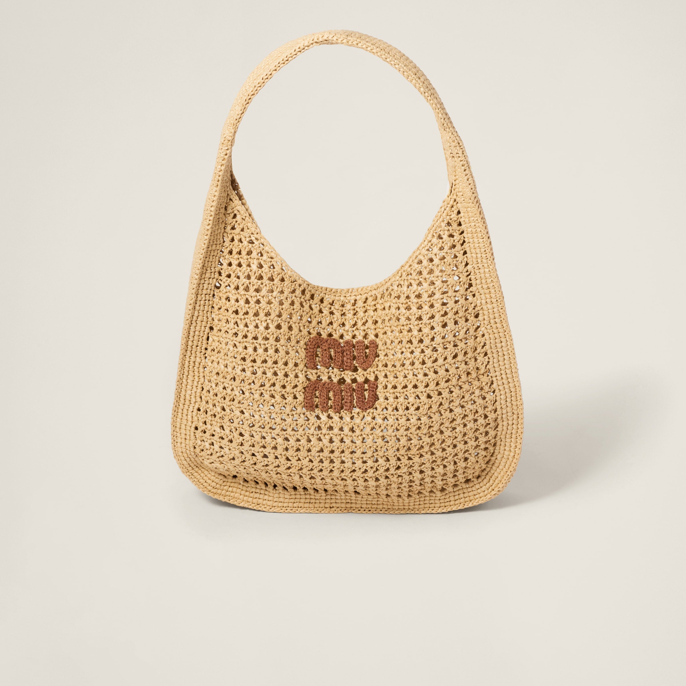 Woven fabric hobo bag