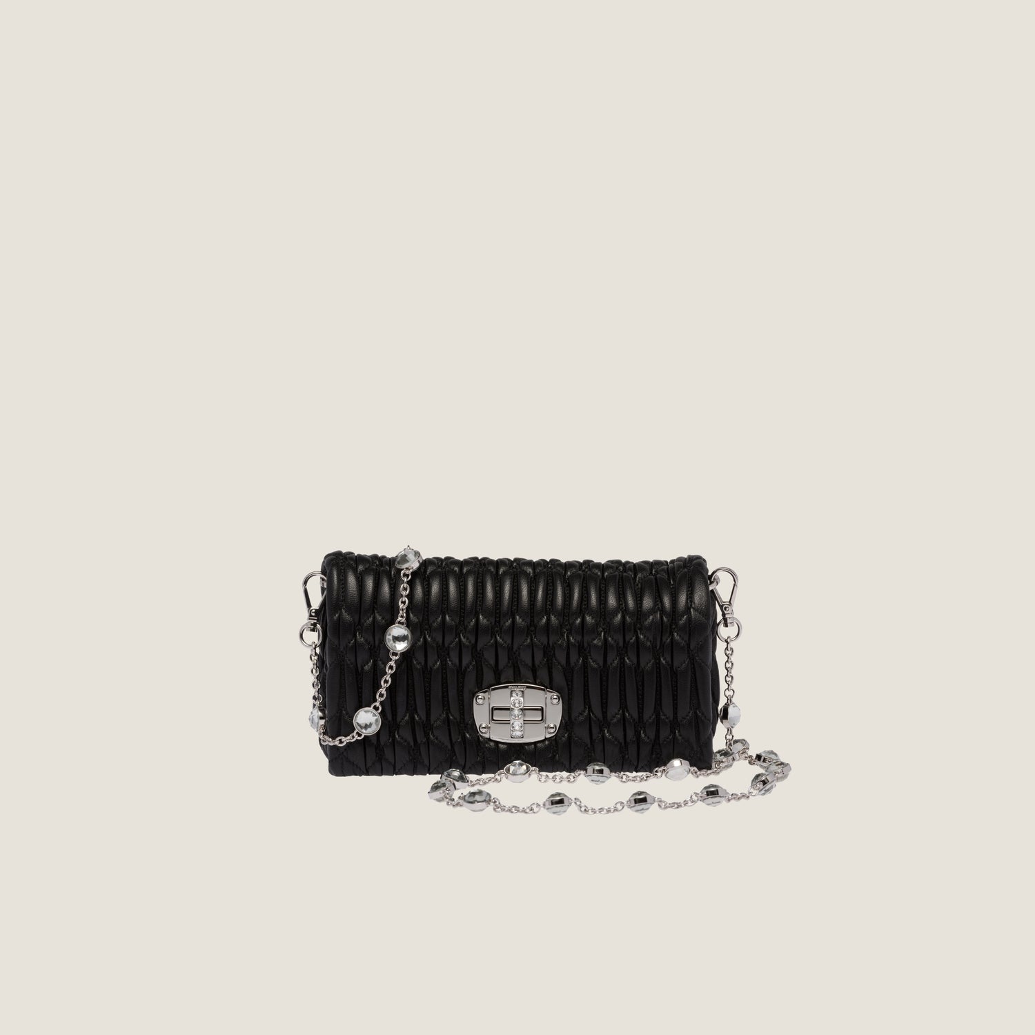 Miu Crystal nappa leather and crystal mini bag