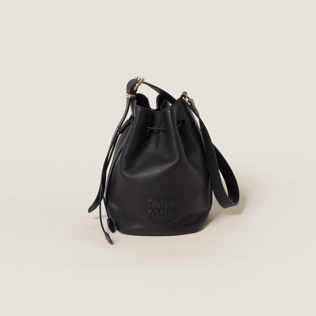 Leather bucket bag