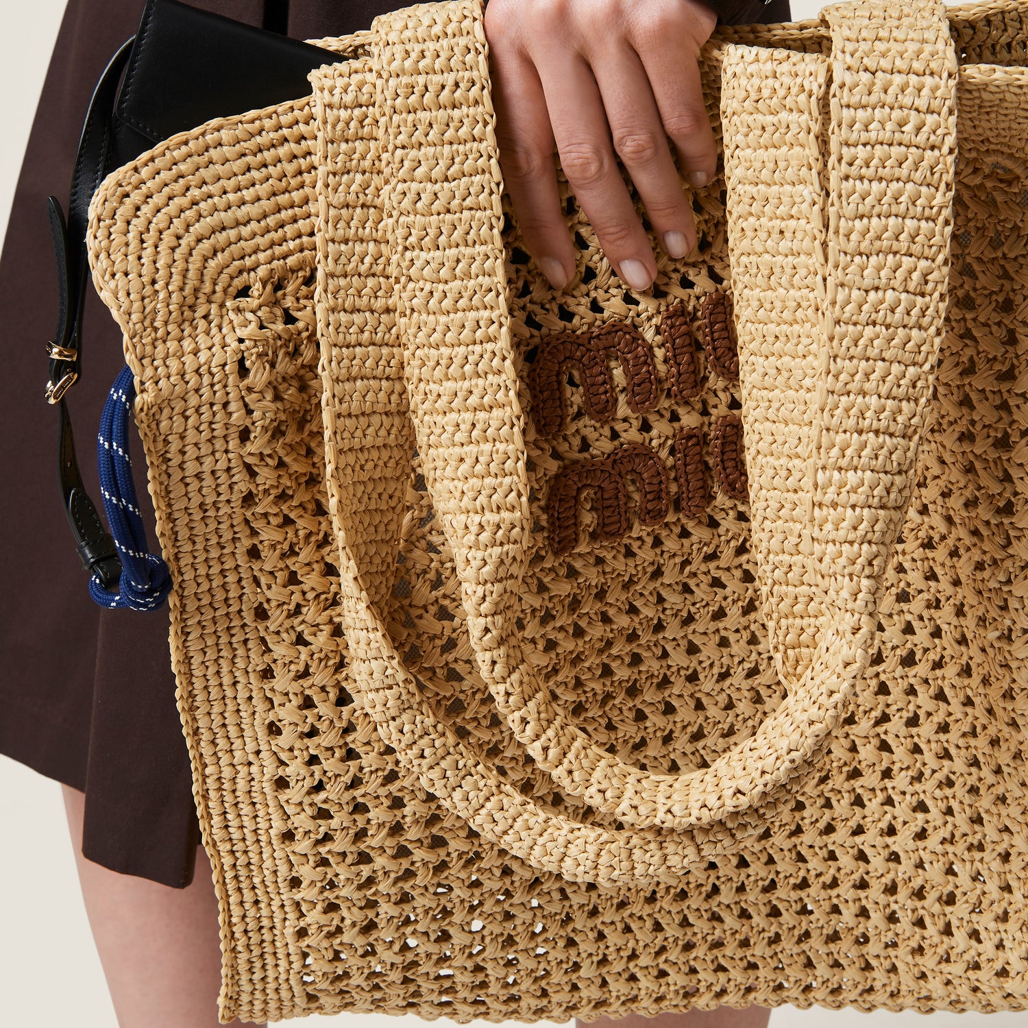 Woven fabric tote bag