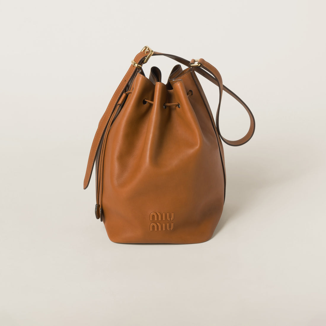 Leather bucket bag